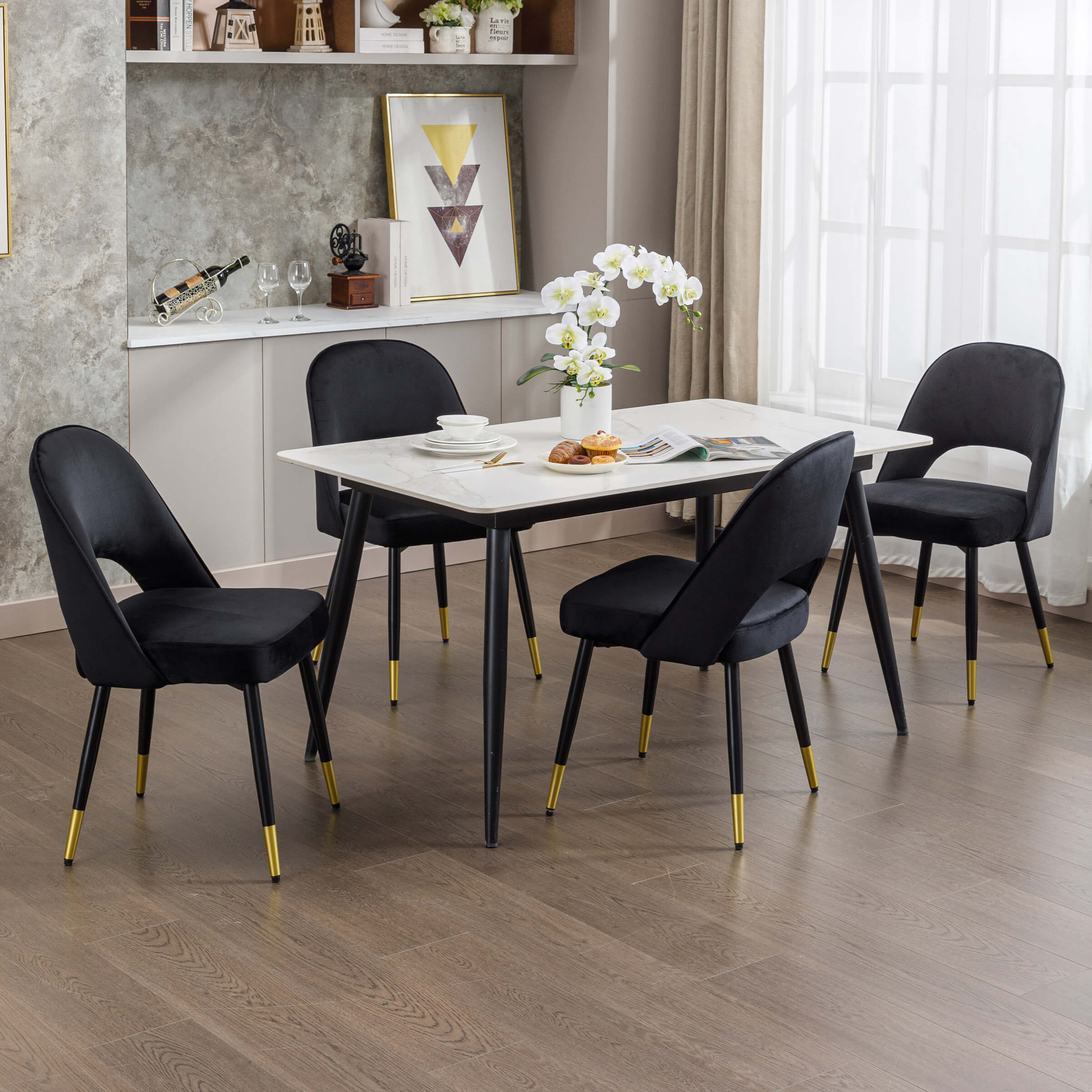 Modern Cut-Out Armless Dining Chairs Set of 2 - 3058DC - Image 19