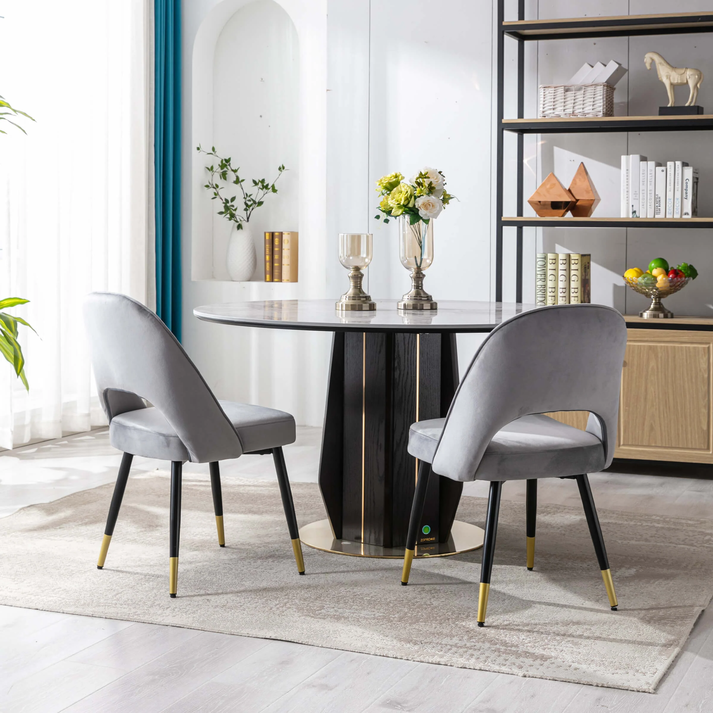 Modern Cut-Out Armless Dining Chairs Set of 2 - 3058DC - Image 3