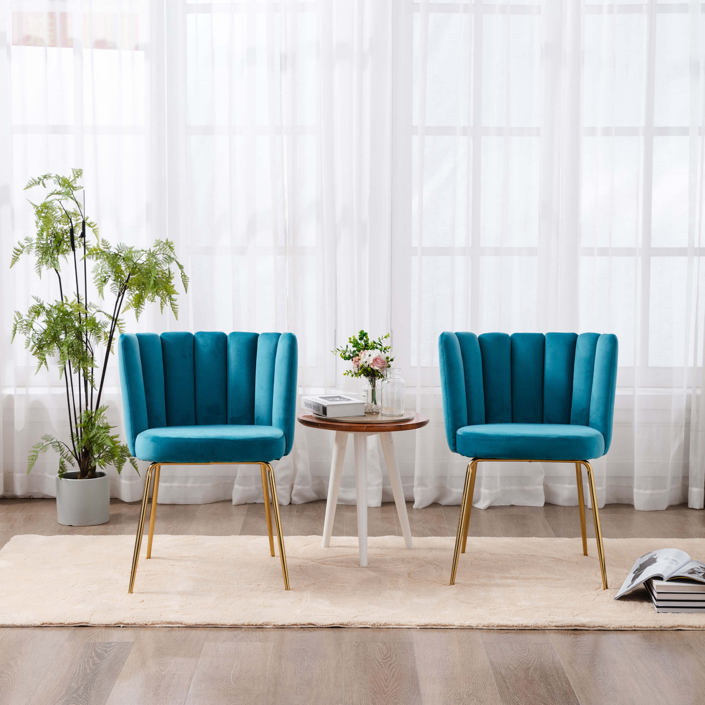 Modern Metal Legs Dining Chairs Set of 2 - 9029DC - Image 15