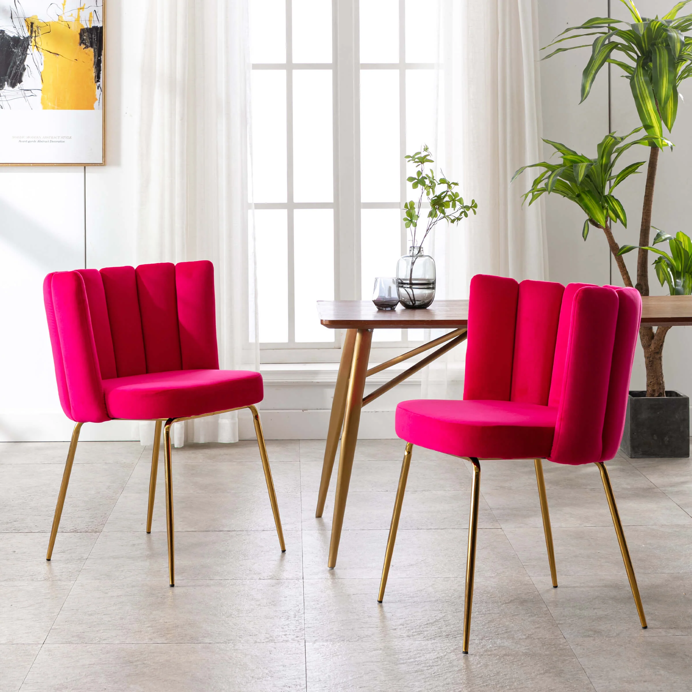 Modern Metal Legs Dining Chairs Set of 2 - 9029DC - Image 38