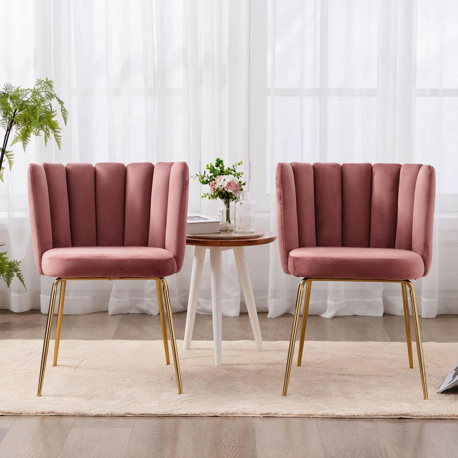 Modern Metal Legs Dining Chairs Set of 2 - 9029DC - Image 4