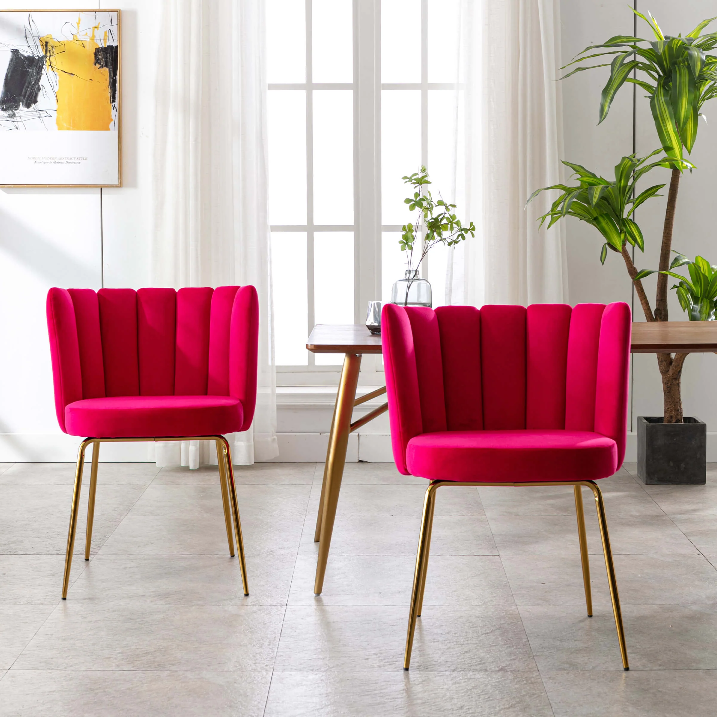 Modern Metal Legs Dining Chairs Set of 2 - 9029DC - Image 41