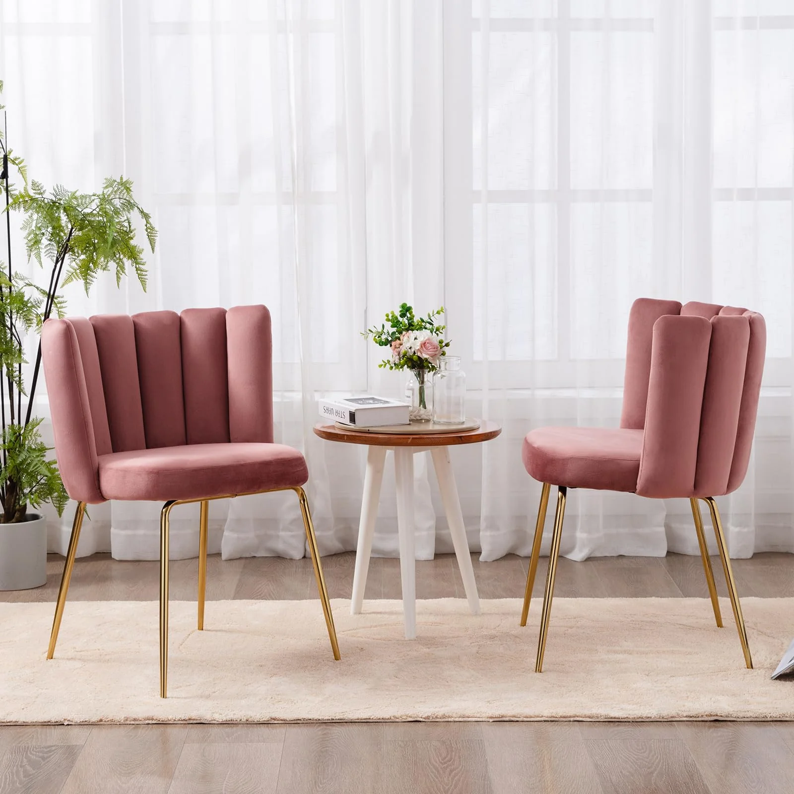 Modern Metal Legs Dining Chairs Set of 2 - 9029DC - Image 5