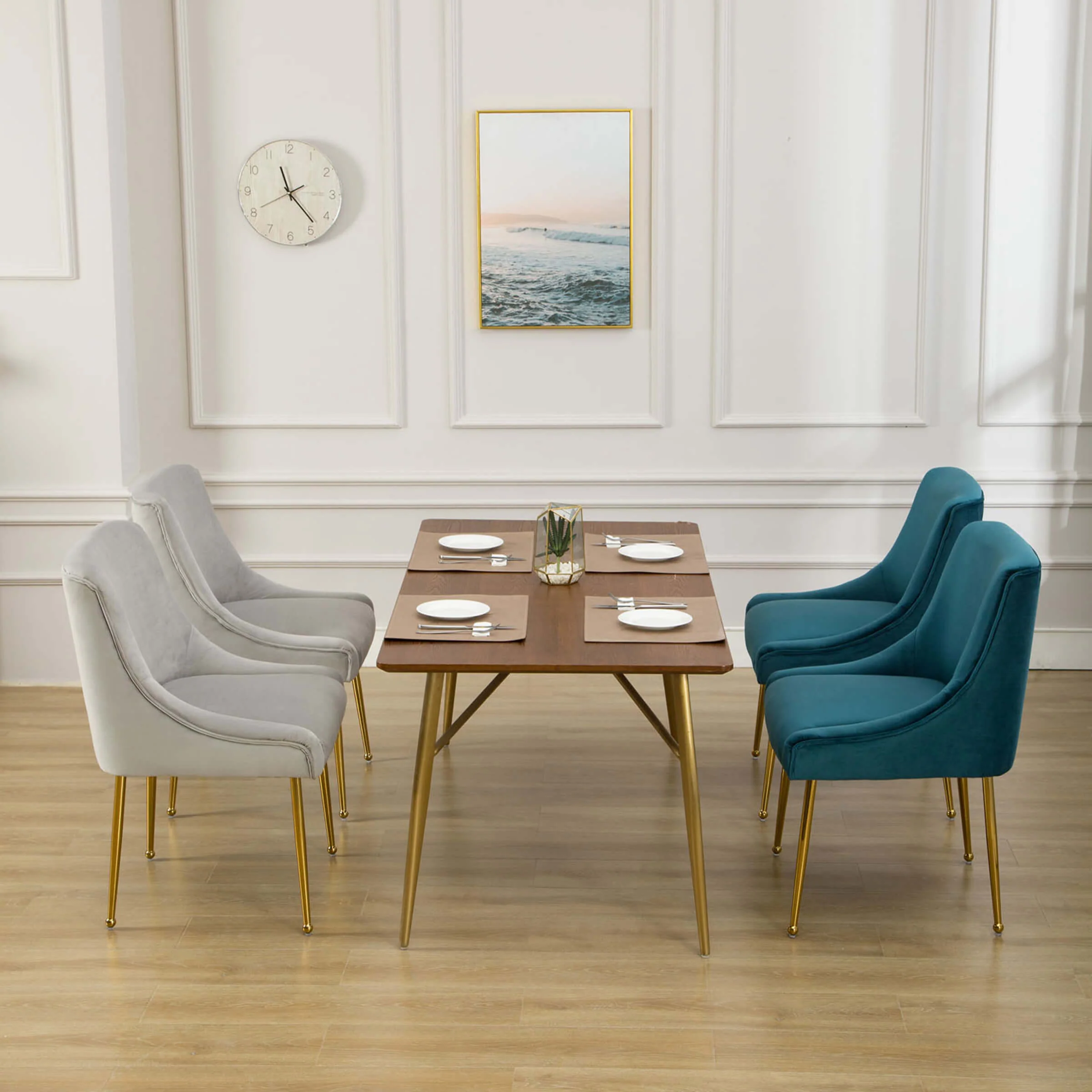 Modern Velvet Upholstered Dining Chairs Set of 2 - 1469DC - Image 12