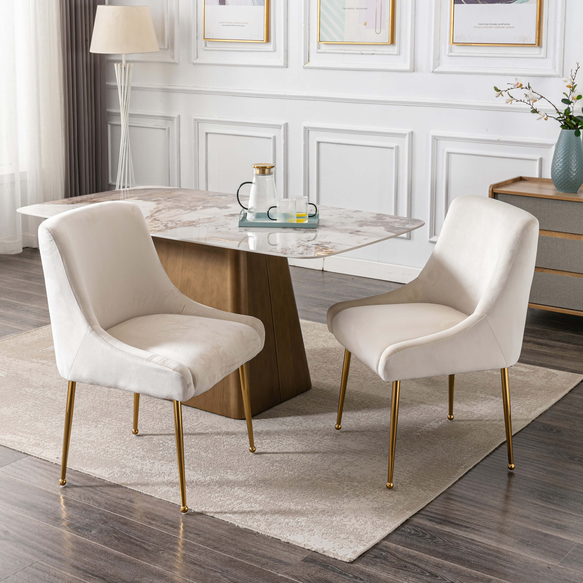 Modern Velvet Upholstered Dining Chairs Set of 2 - 1469DC - Image 14