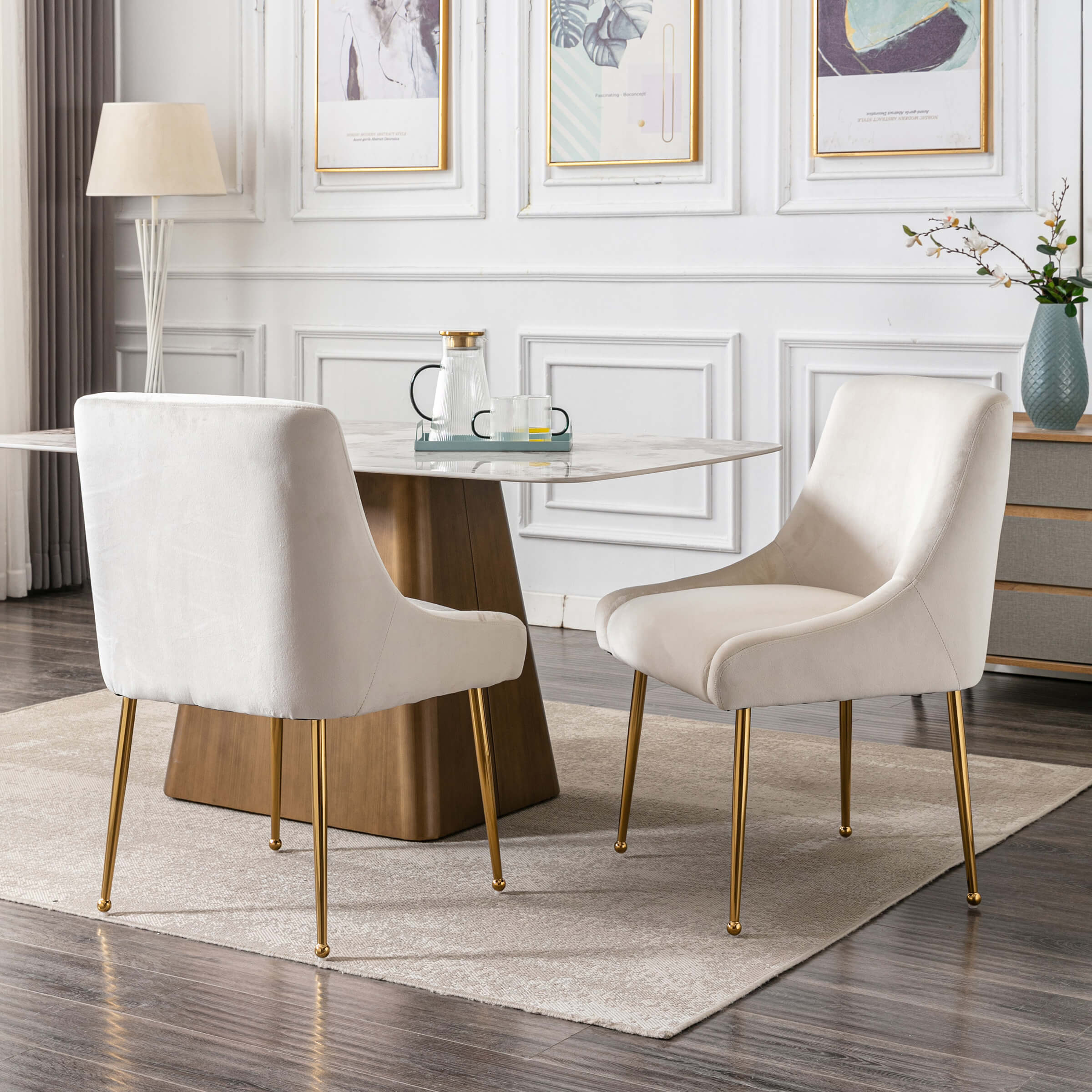 Modern Velvet Upholstered Dining Chairs Set of 2 - 1469DC - Image 15