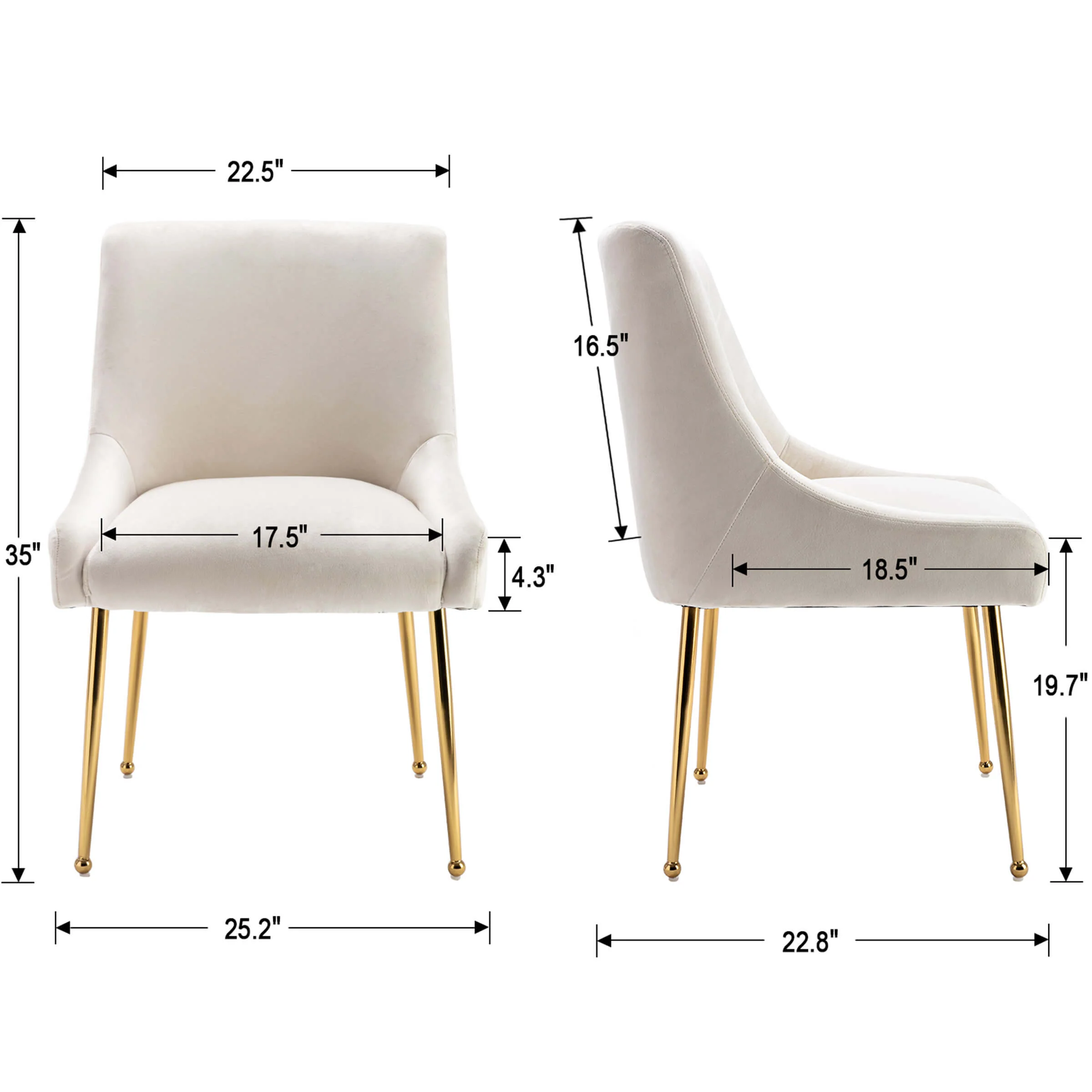 Modern Velvet Upholstered Dining Chairs Set of 2 - 1469DC - Image 21