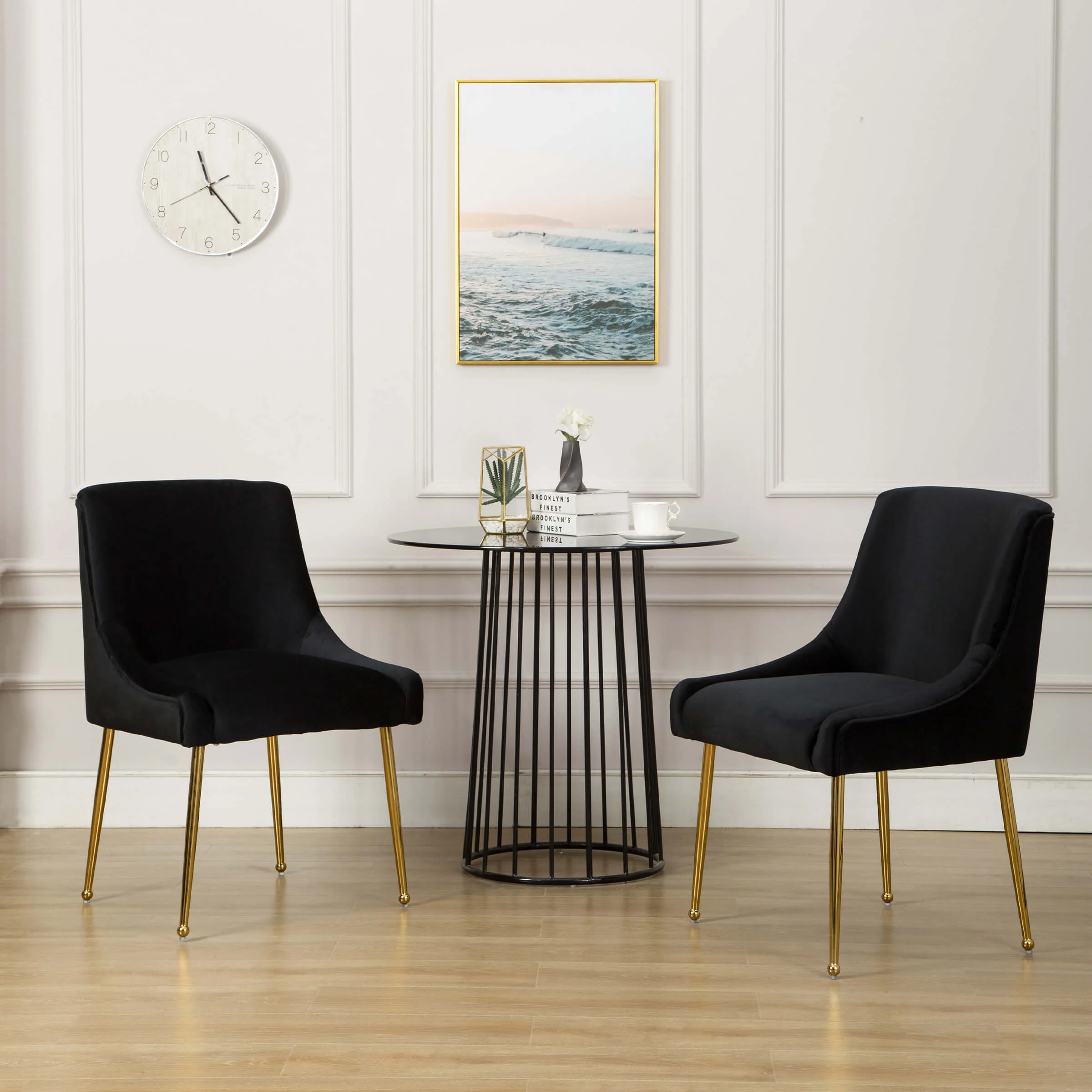 Modern Velvet Upholstered Dining Chairs Set of 2 - 1469DC - Image 7