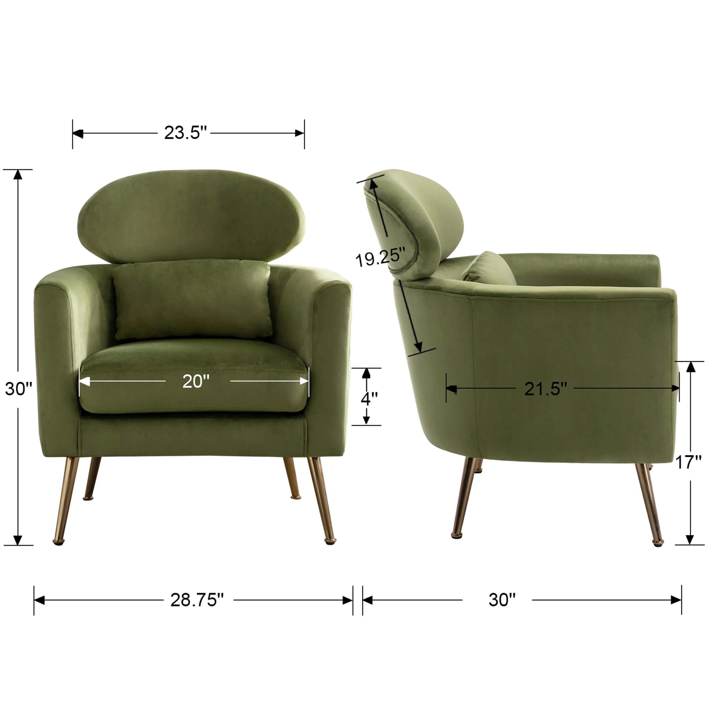 Upholstered Barrel Accent Chair 1 PCS - 8342AC - Image 10