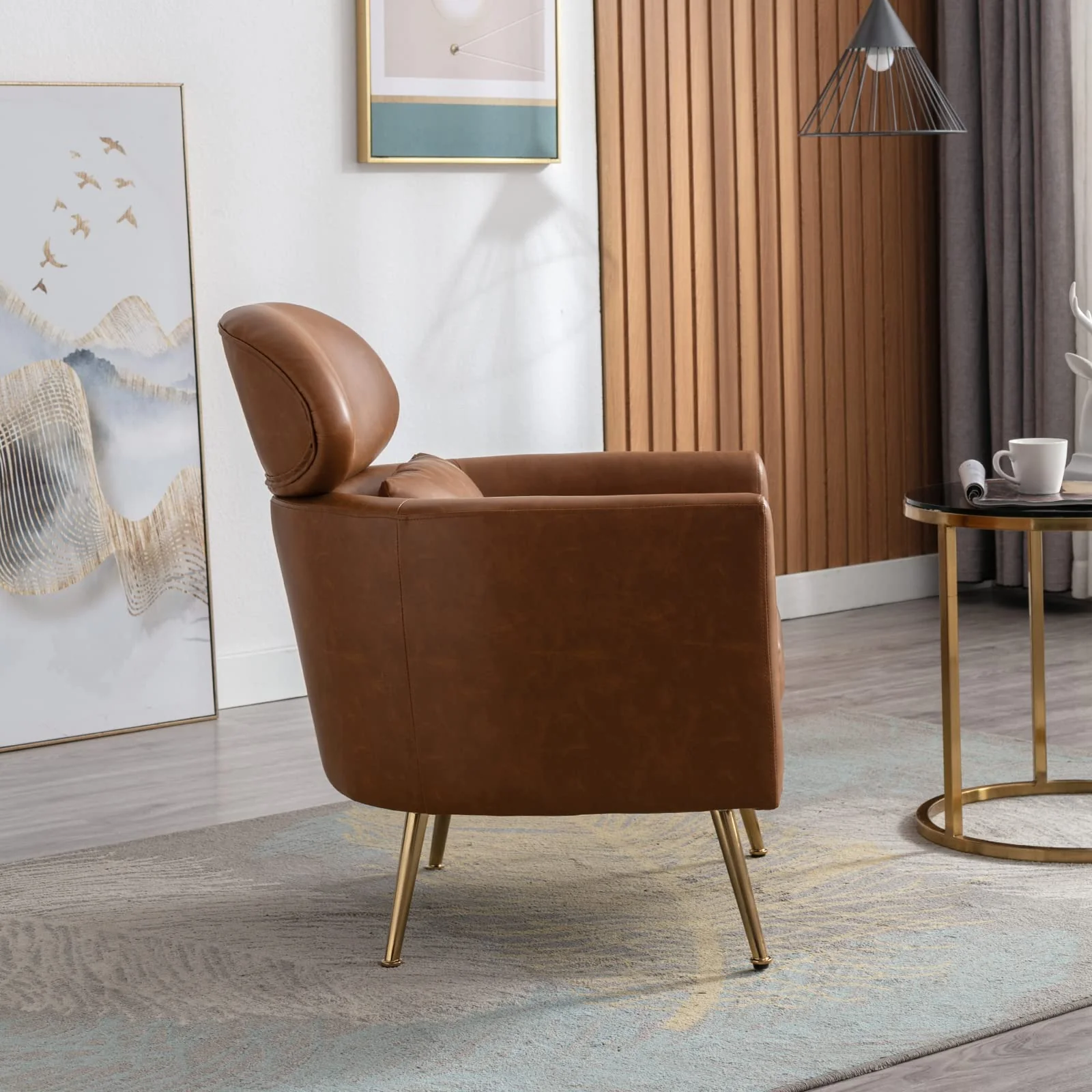 Upholstered Barrel Accent Chair 1 PCS - 8342AC - Image 13