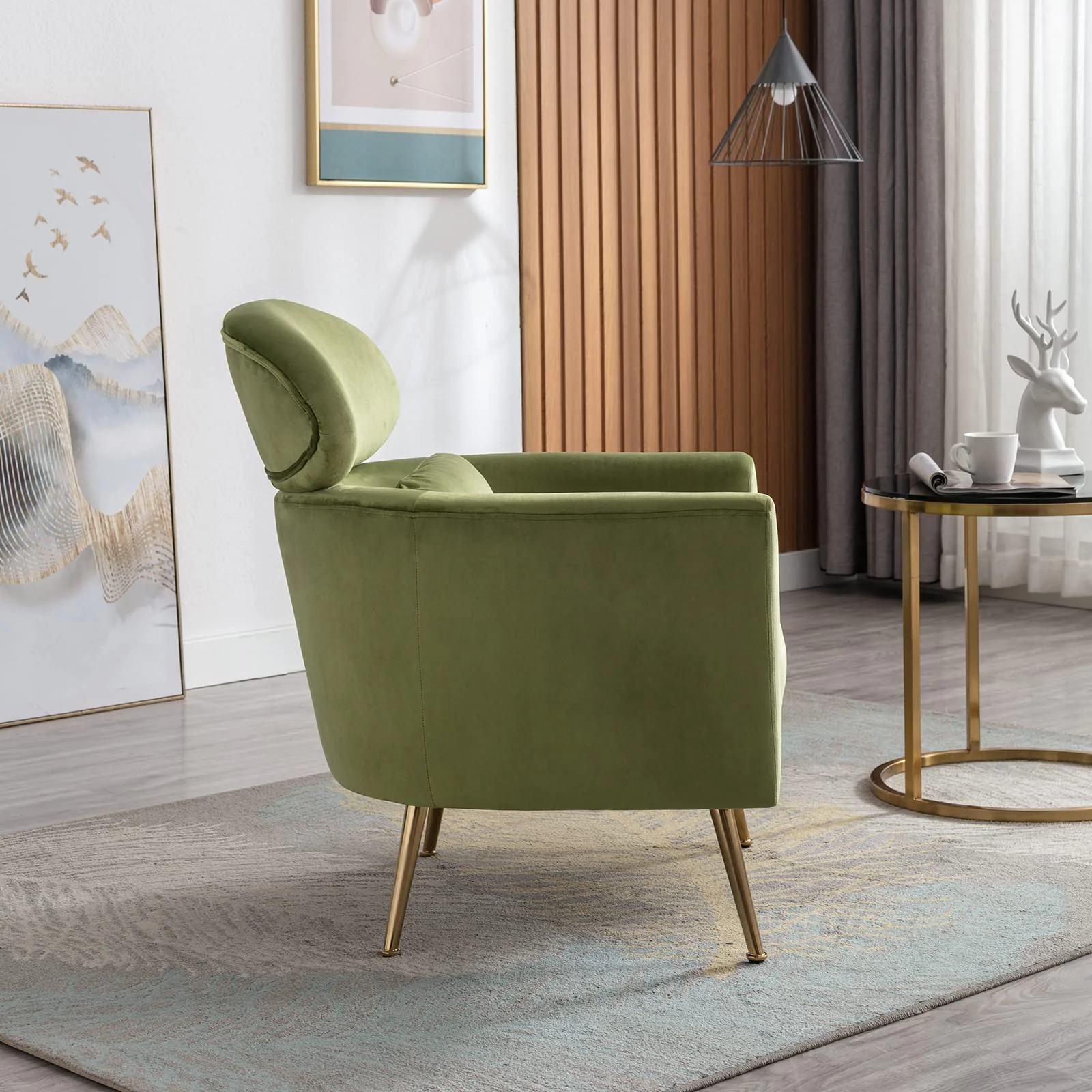 Upholstered Barrel Accent Chair 1 PCS - 8342AC - Image 3