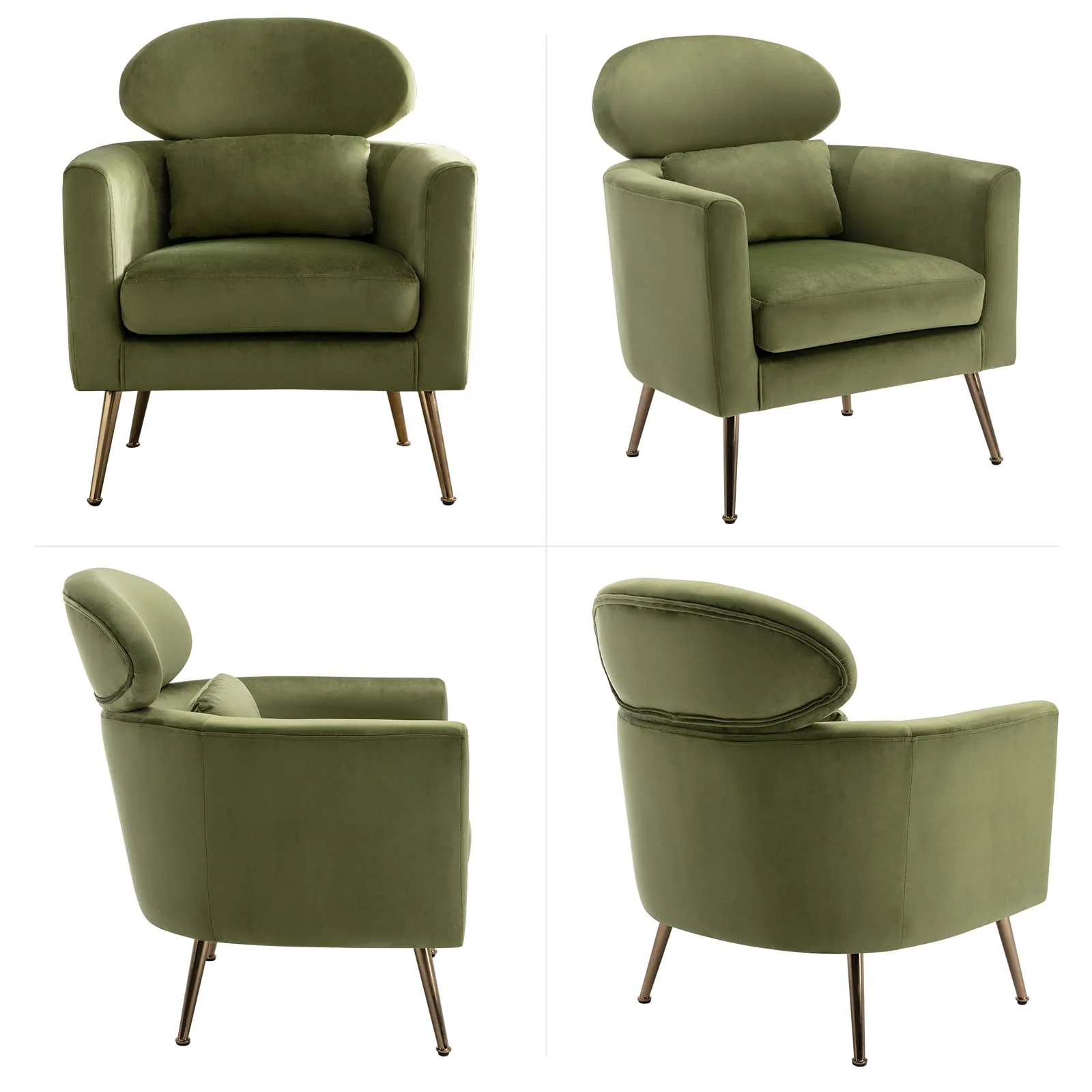 Upholstered Barrel Accent Chair 1 PCS - 8342AC - Image 9