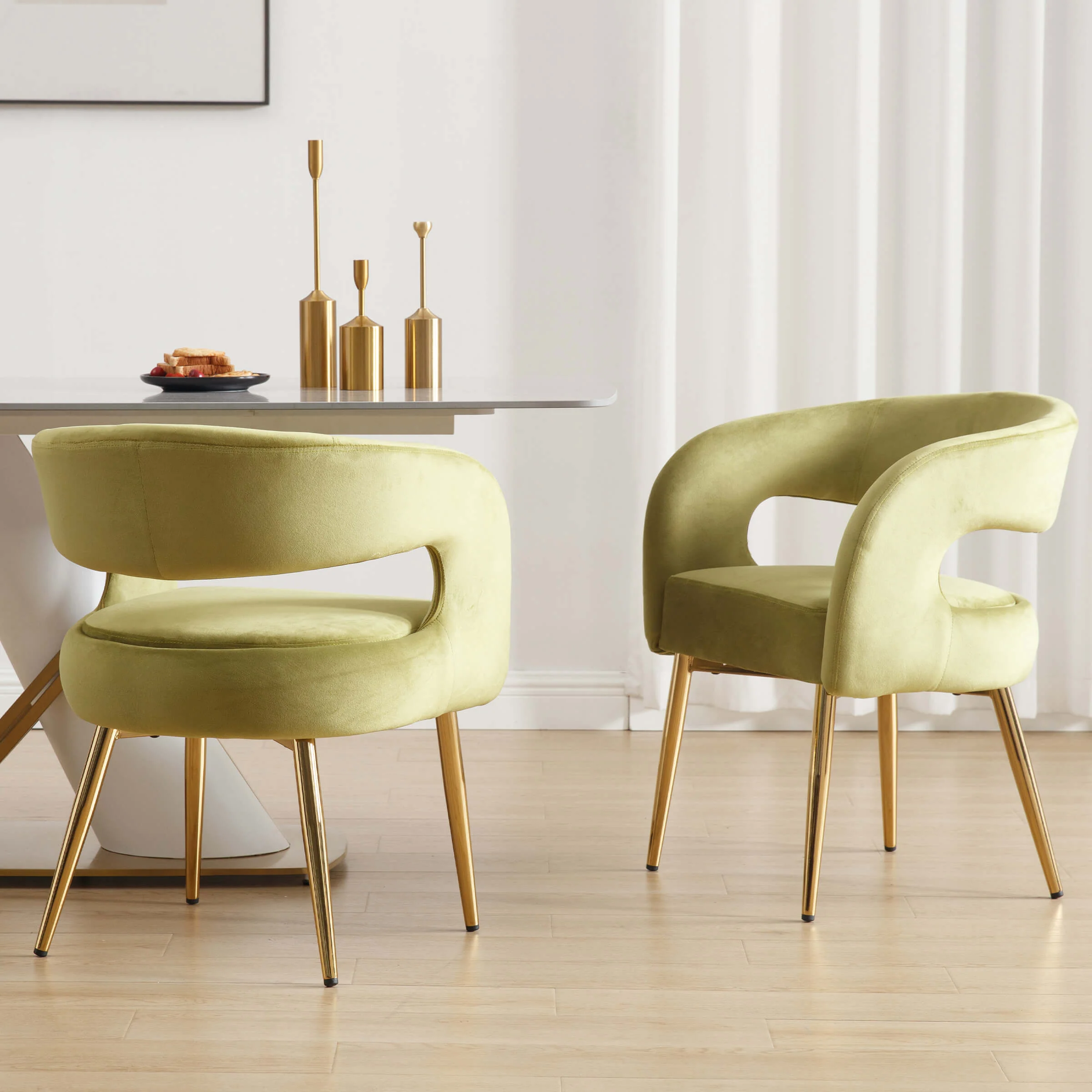 Velvet Upholstered Dining Chairs Set of 2 - 1777DC - Image 13