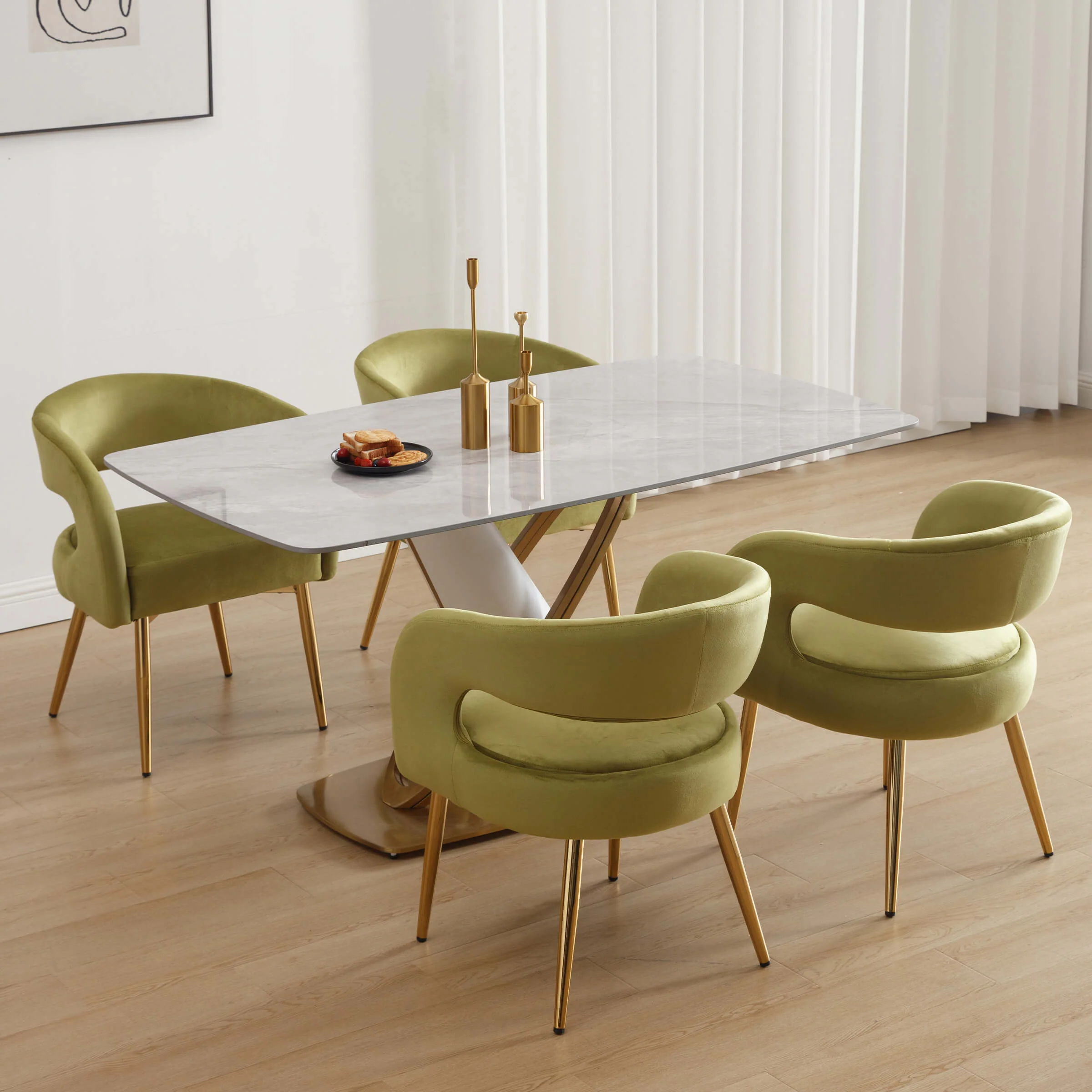 Velvet Upholstered Dining Chairs Set of 2 - 1777DC - Image 14