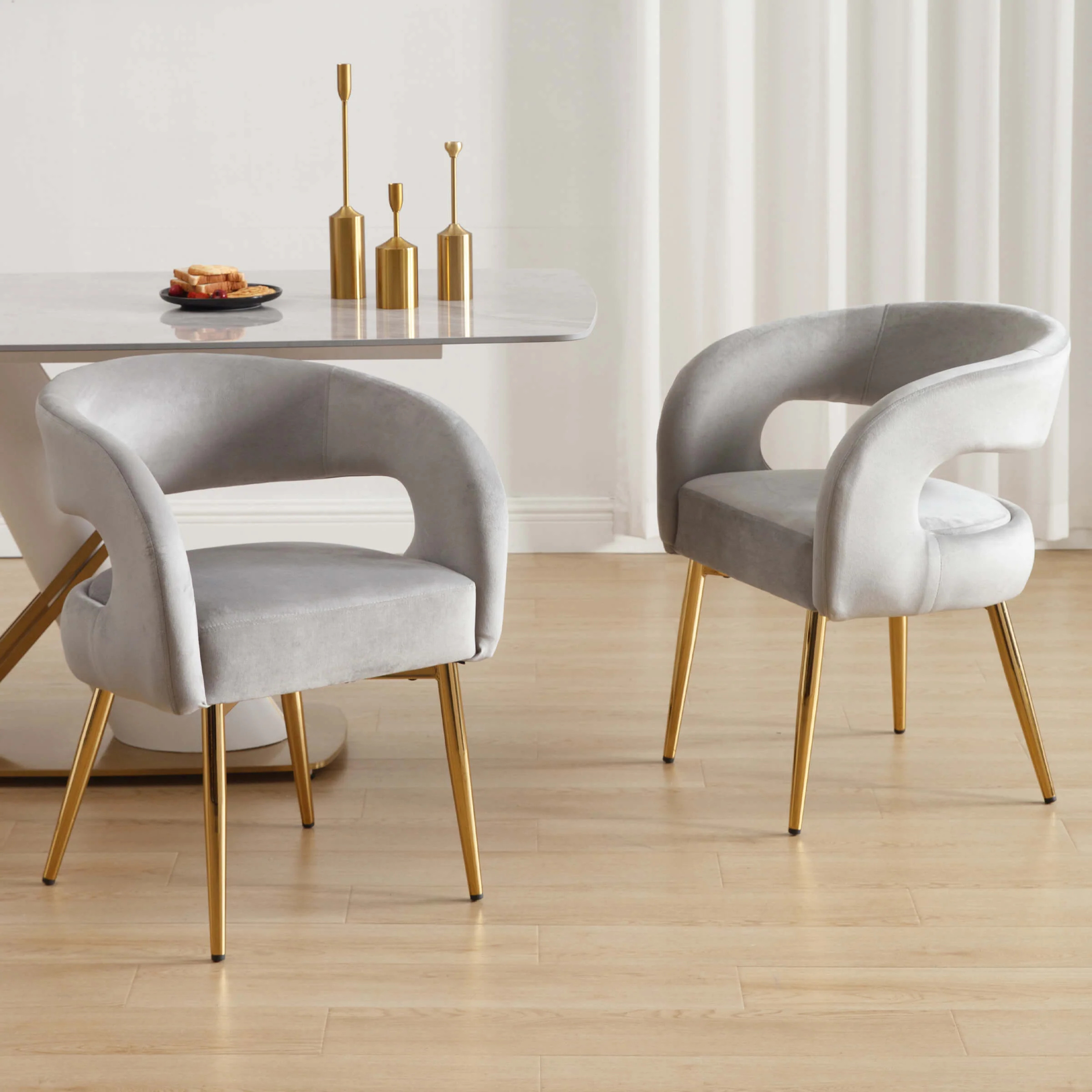 Velvet Upholstered Dining Chairs Set of 2 - 1777DC - Image 19