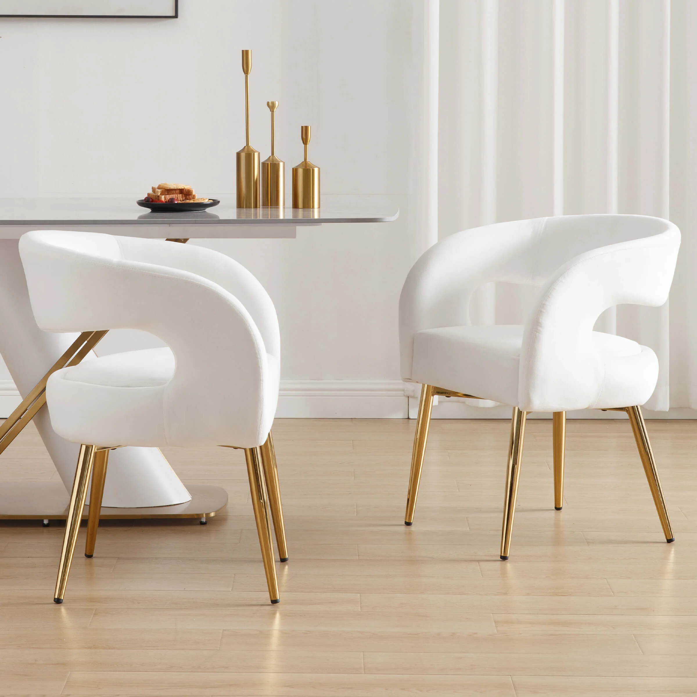 Velvet Upholstered Dining Chairs Set of 2 - 1777DC - Image 2