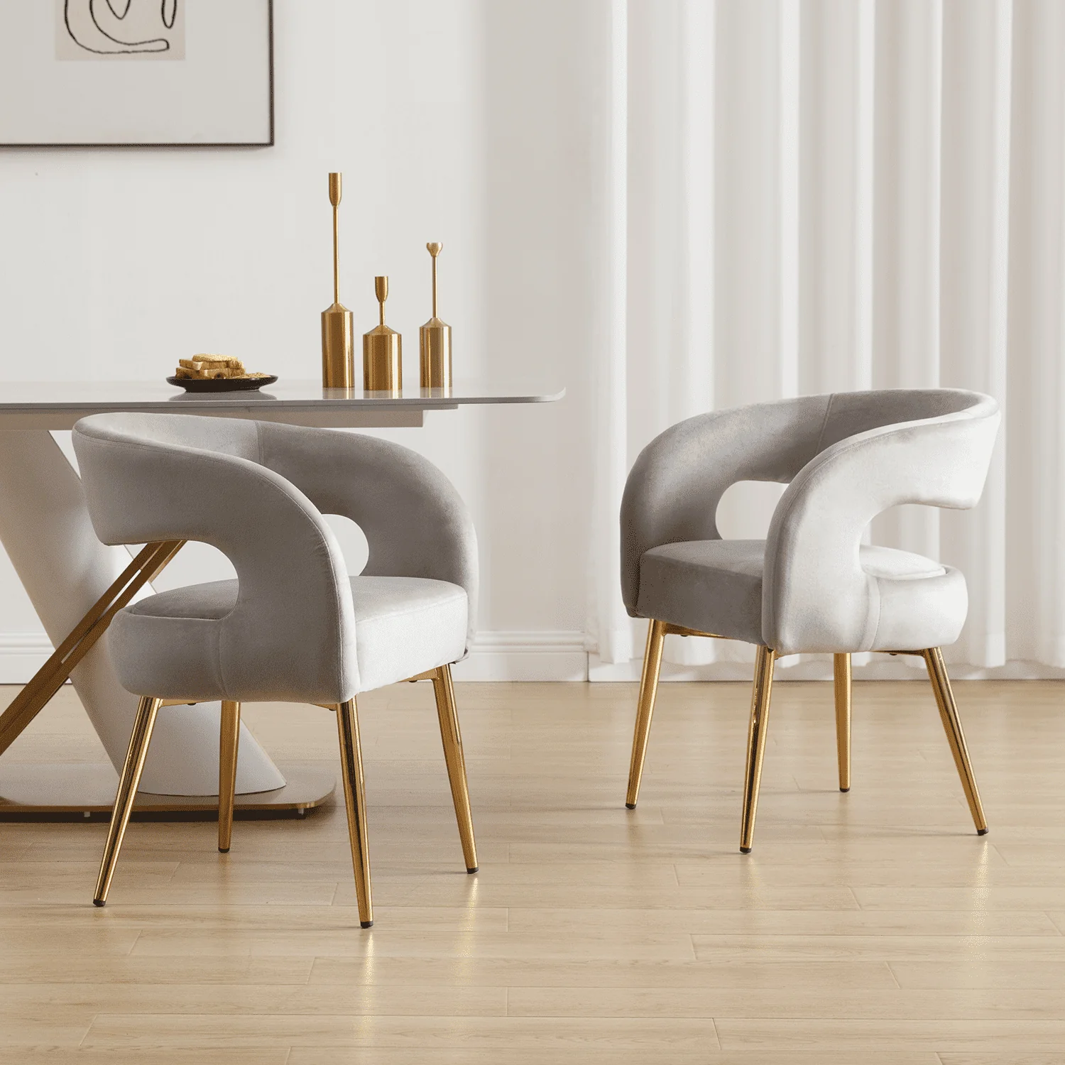 Velvet Upholstered Dining Chairs Set of 2 - 1777DC - Image 20