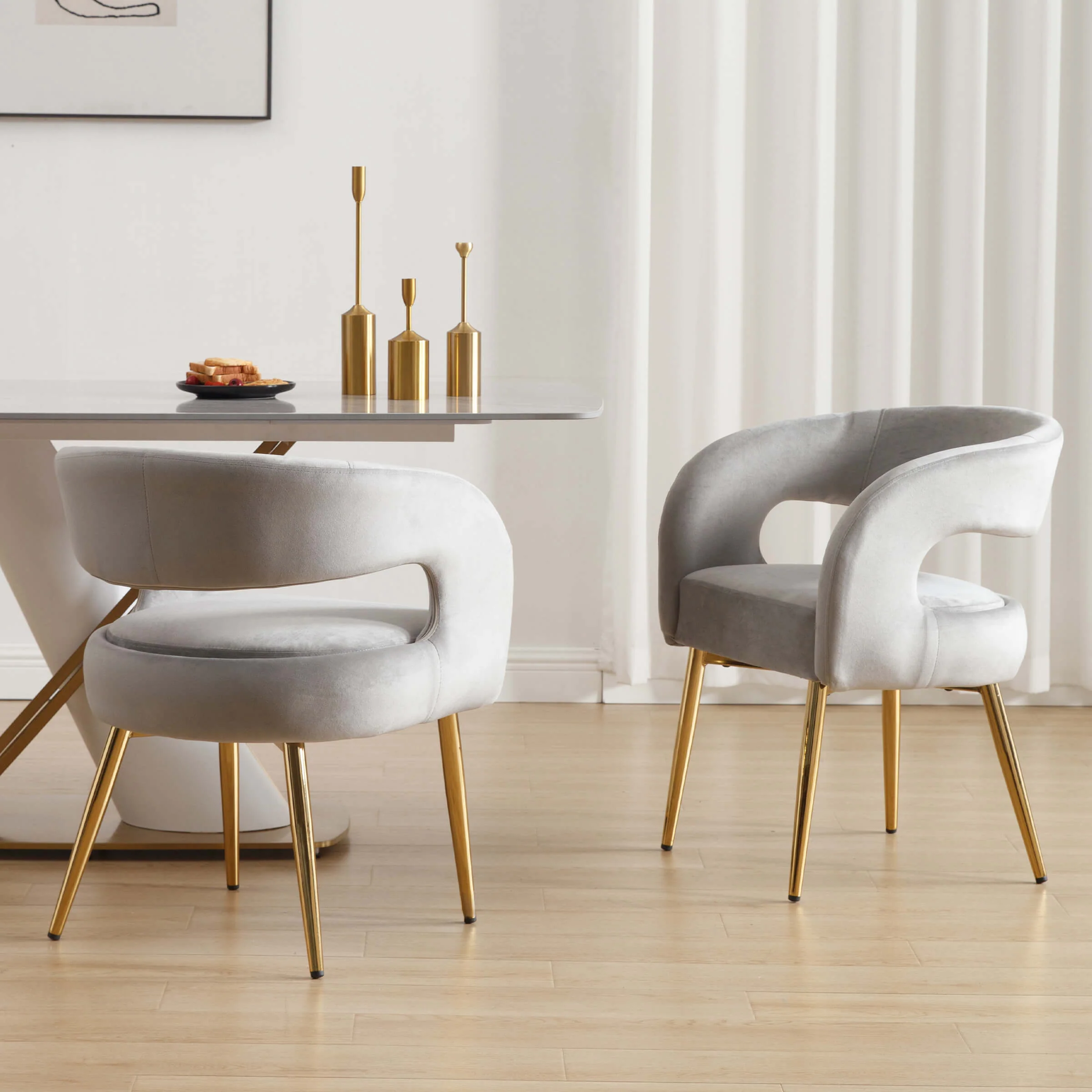 Velvet Upholstered Dining Chairs Set of 2 - 1777DC - Image 21