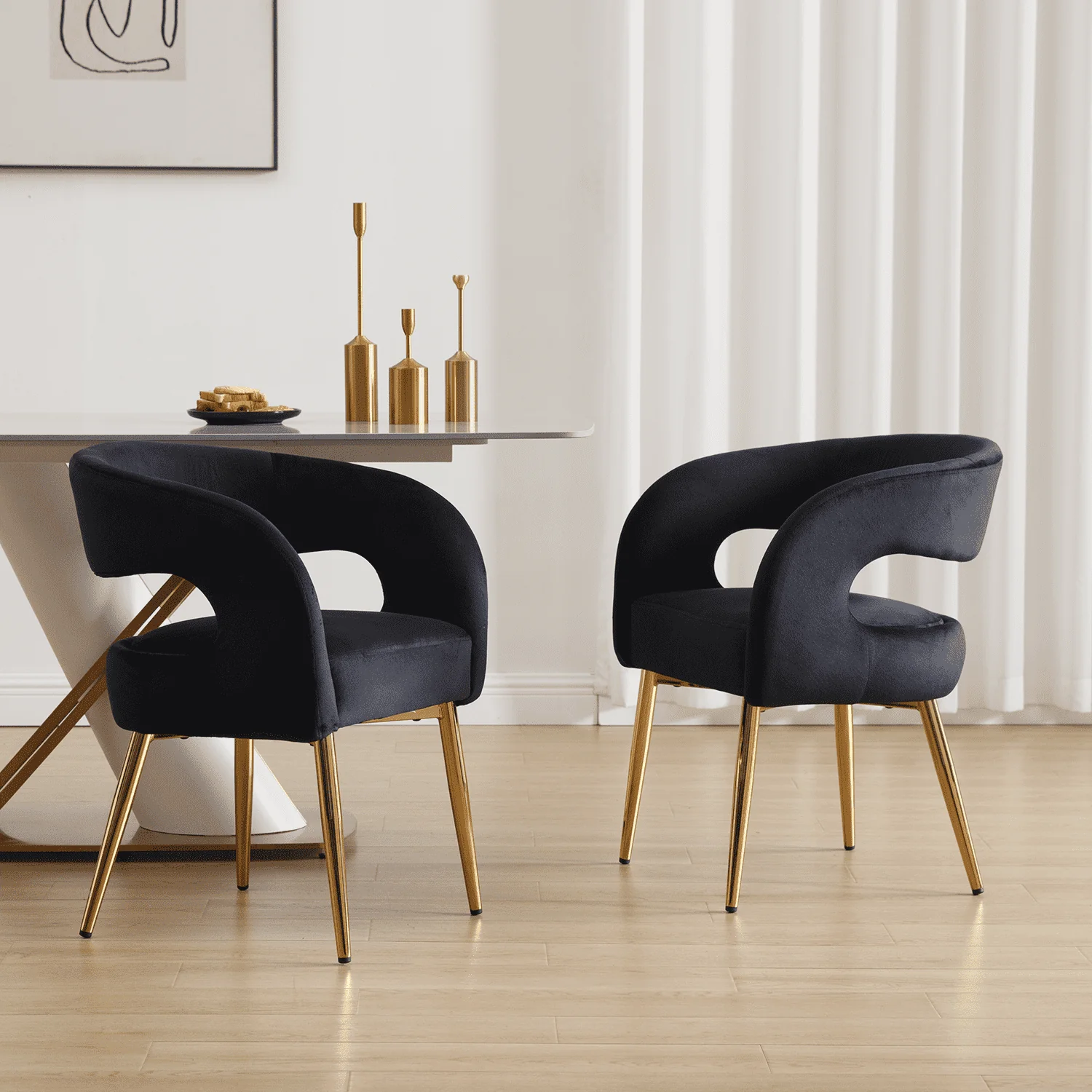 Velvet Upholstered Dining Chairs Set of 2 - 1777DC - Image 26