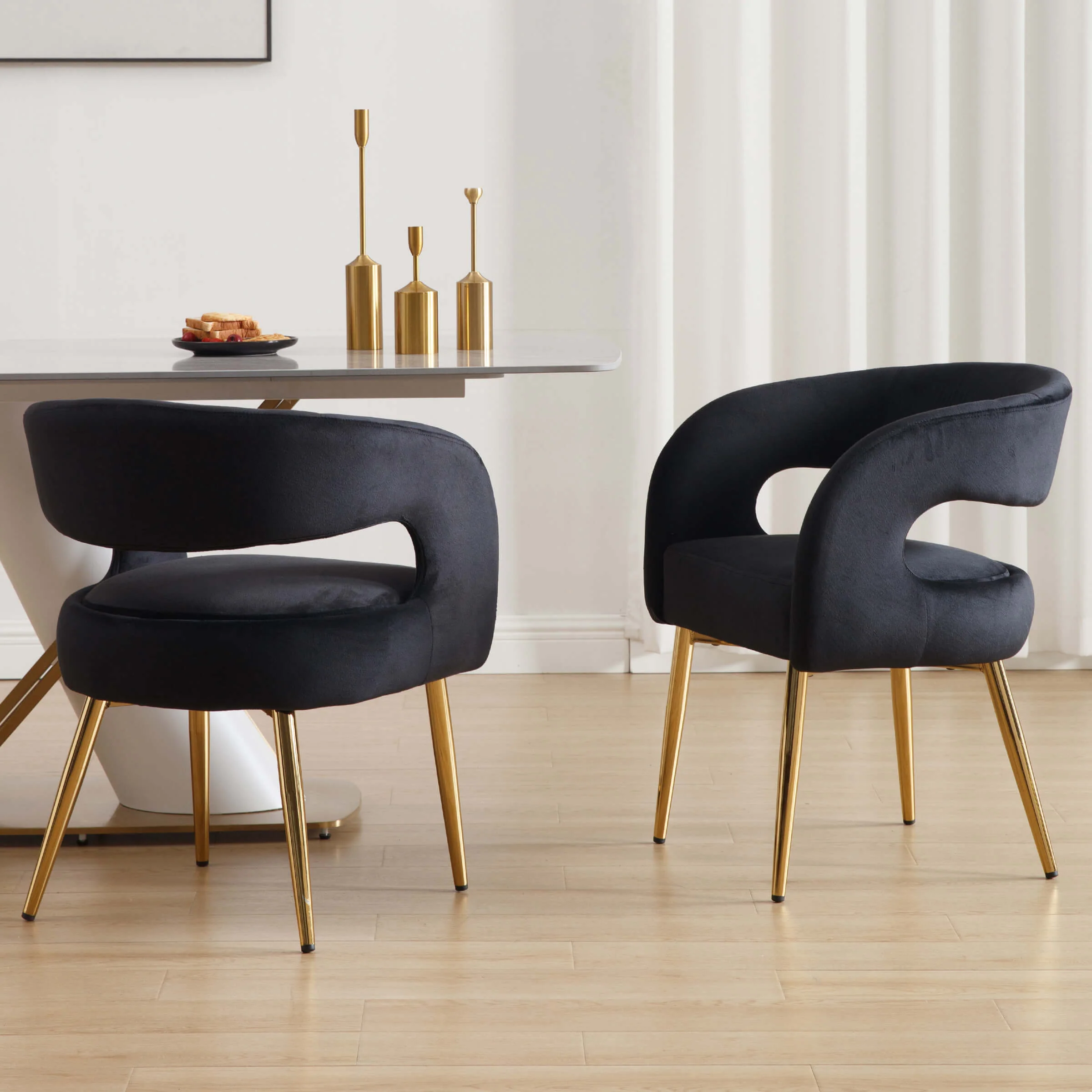 Velvet Upholstered Dining Chairs Set of 2 - 1777DC - Image 27