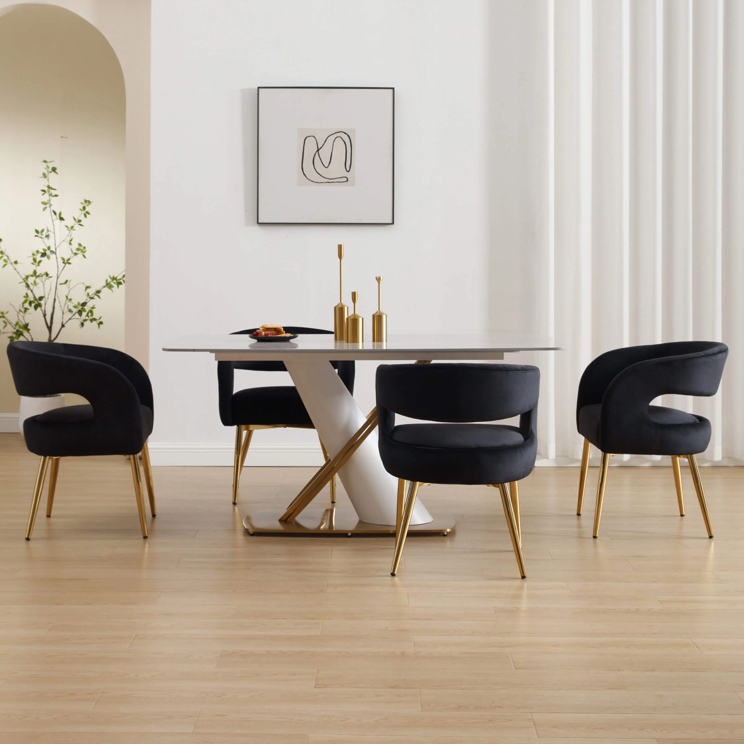 Velvet Upholstered Dining Chairs Set of 2 - 1777DC - Image 28