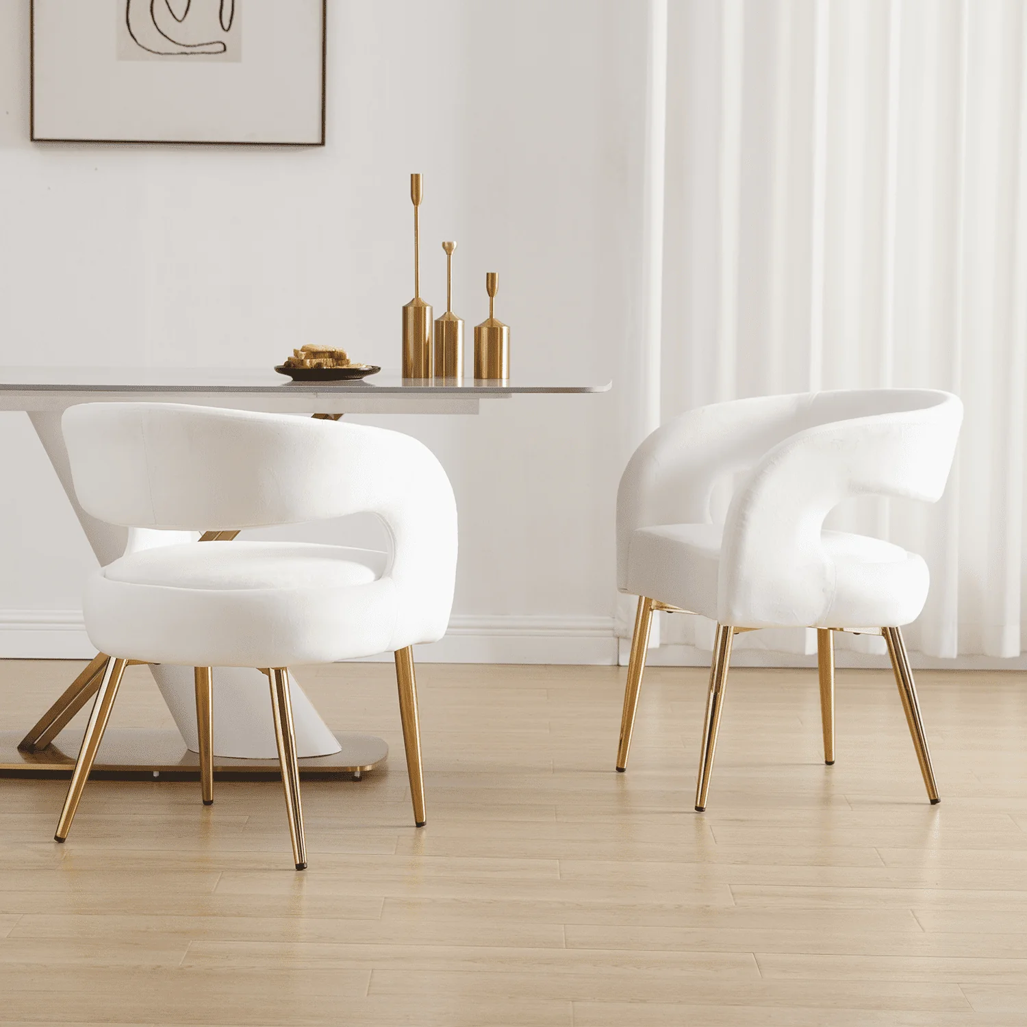 Velvet Upholstered Dining Chairs Set of 2 - 1777DC - Image 3