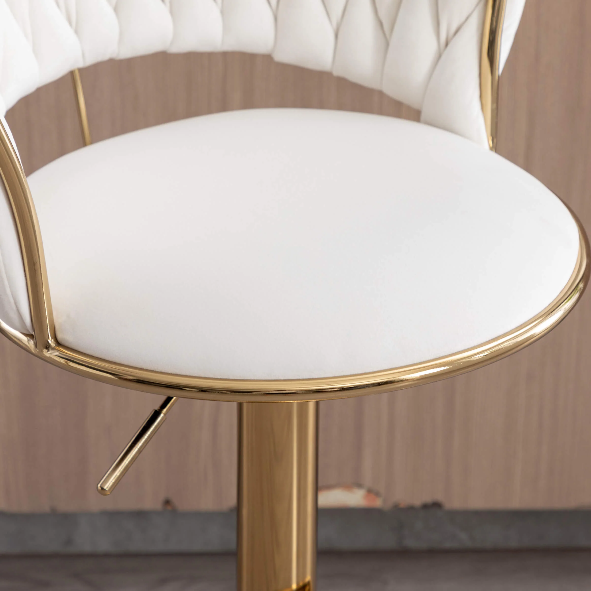 Swivel Adjustable Gold Woven Velvet Bar Stools Set of 2 - 6015AB - Image 32