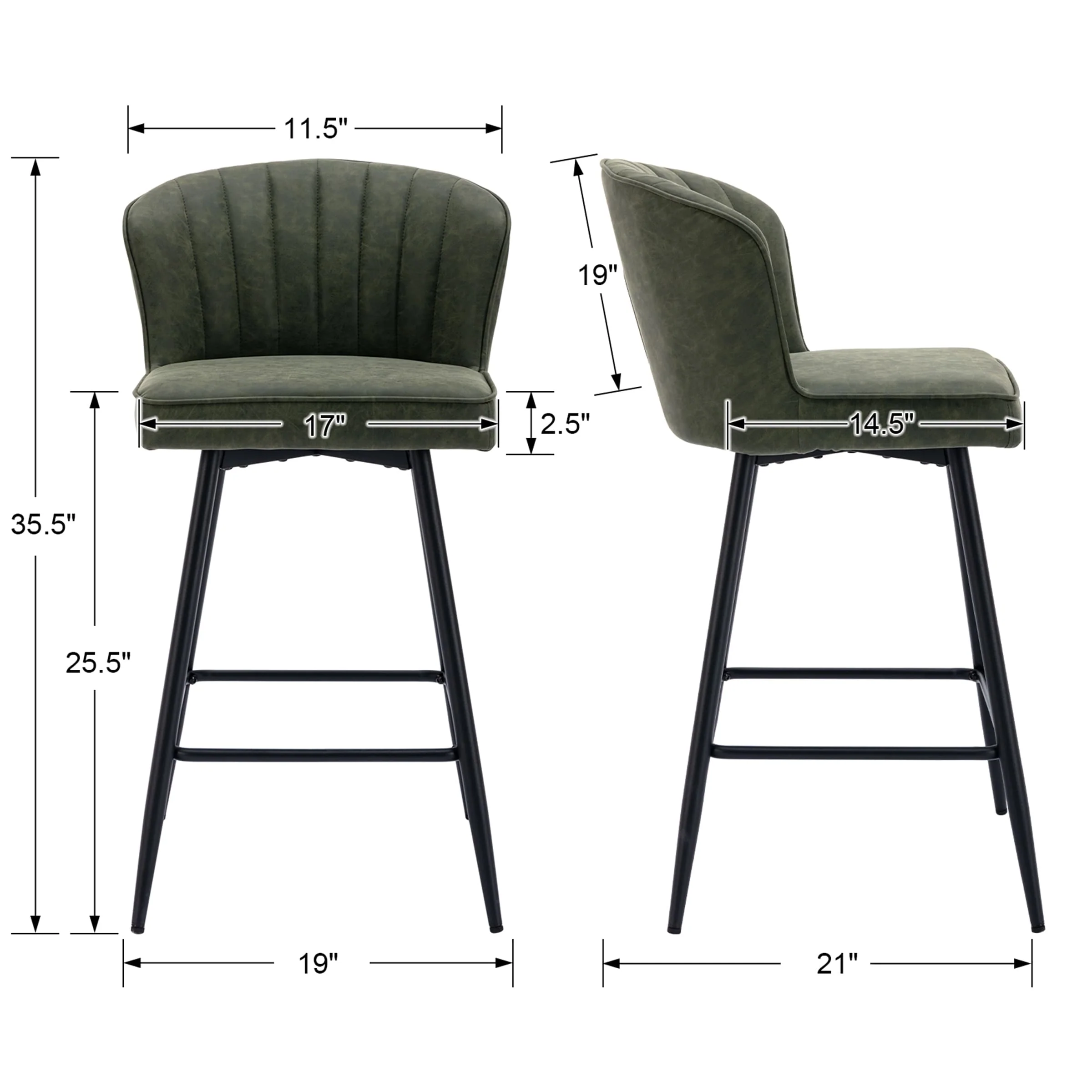 Curved Back Counter Stools Set of 2 - 8684CS - Image 12