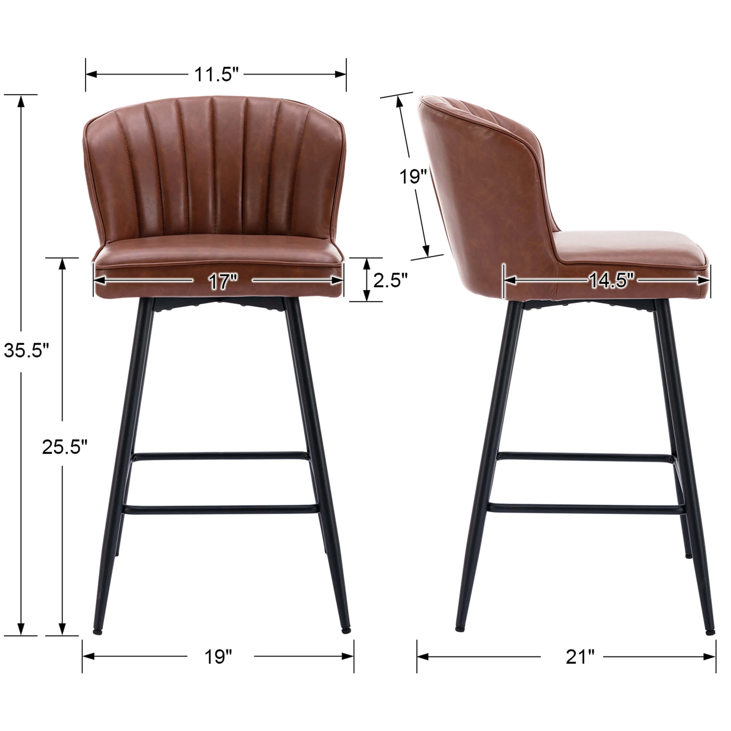 Curved Back Counter Stools Set of 2 - 8684CS - Image 21