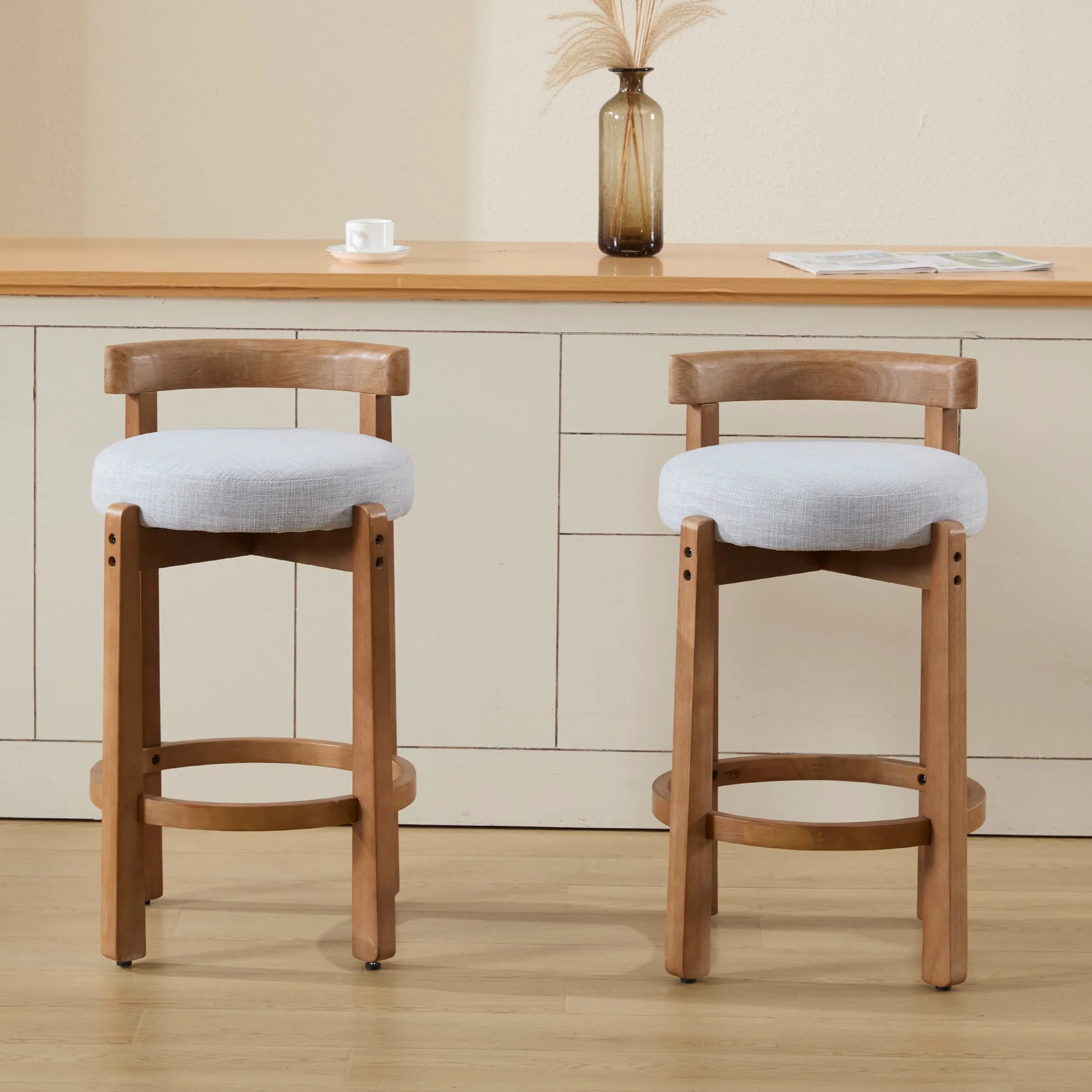 26.5"H Round Cushion Bar Stools Set of 2 - 5733CS - Image 15