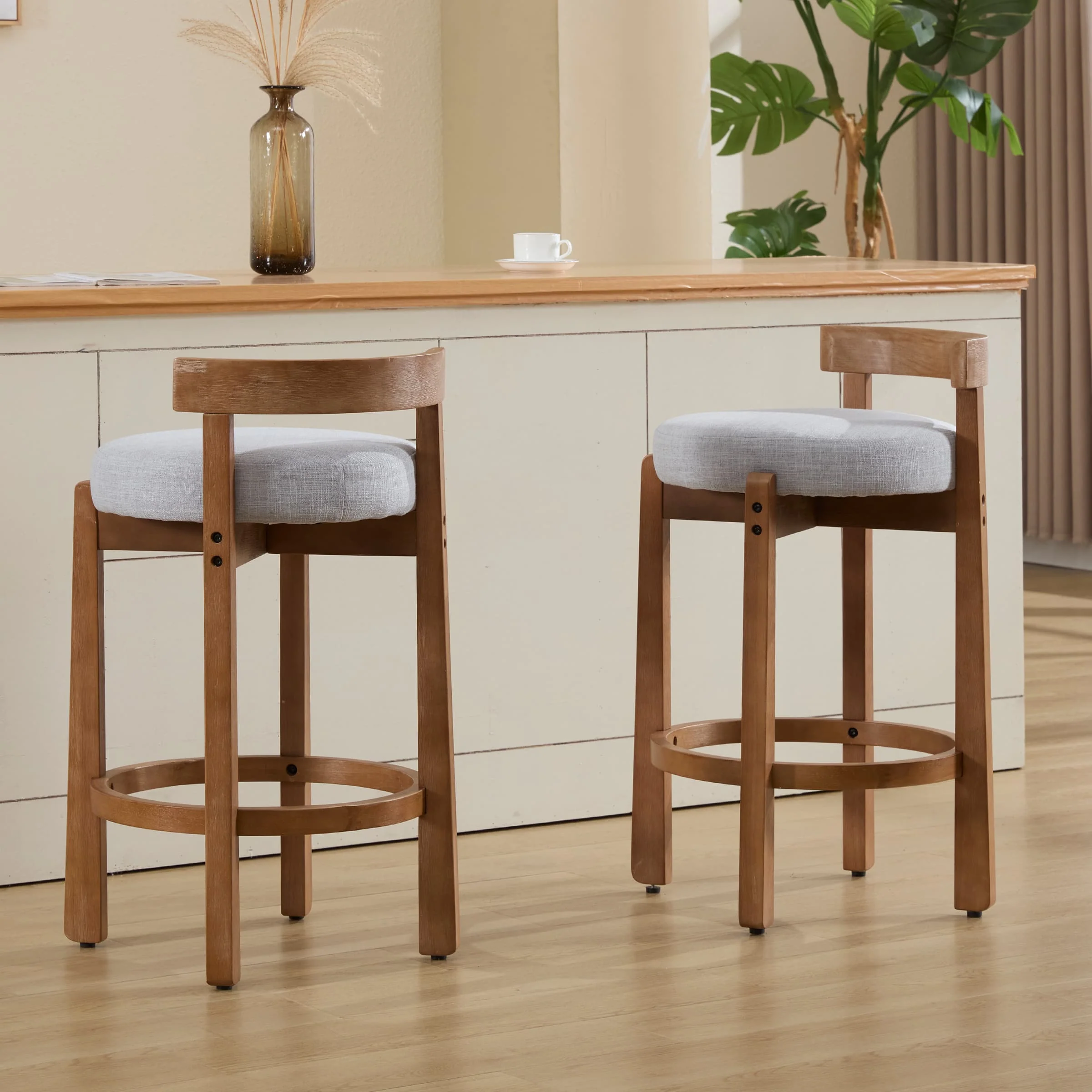 26.5"H Round Cushion Bar Stools Set of 2 - 5733CS - Image 17