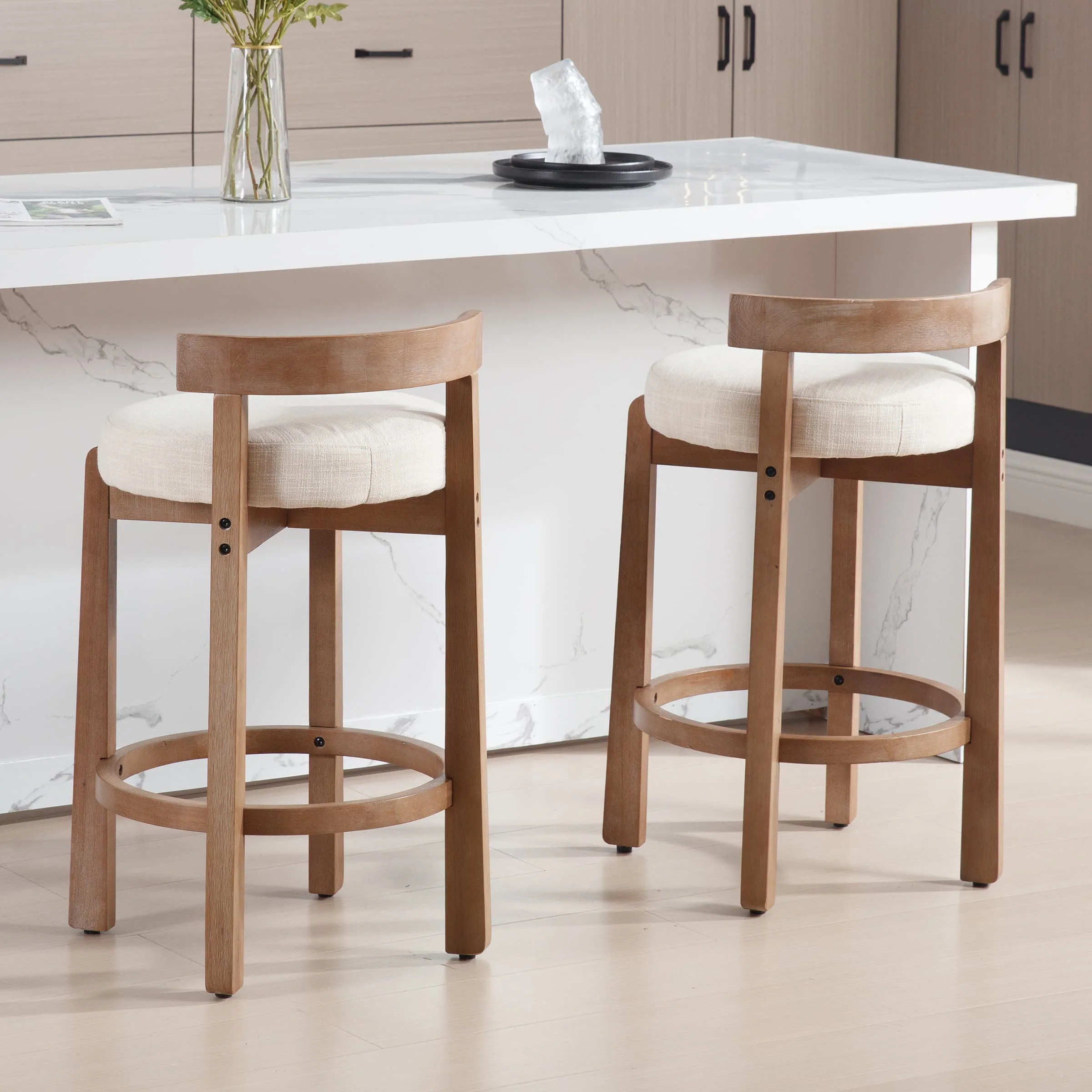 26.5"H Round Cushion Bar Stools Set of 2 - 5733CS - Image 3