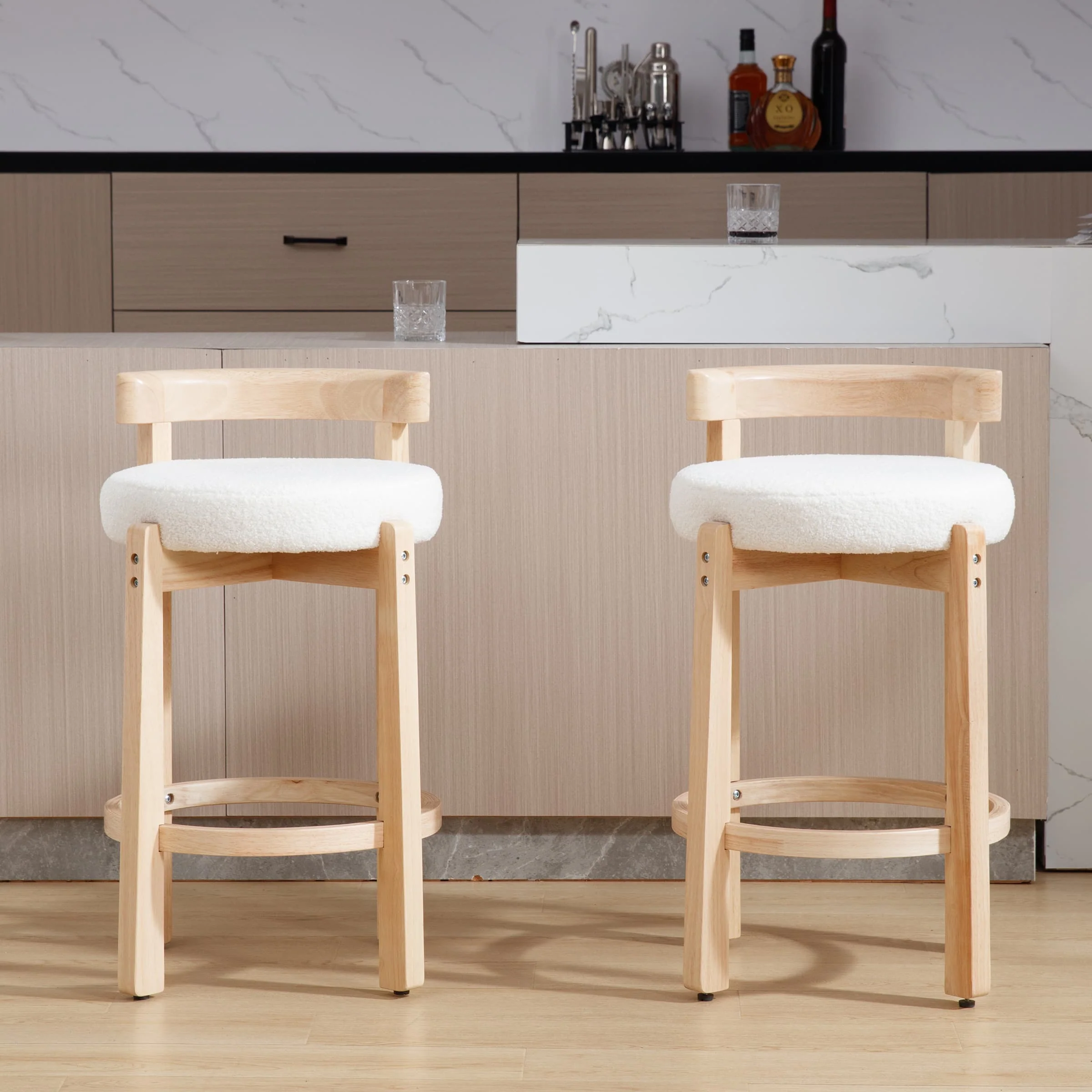 26.5"H Round Cushion Bar Stools Set of 2 - 5733CS - Image 9