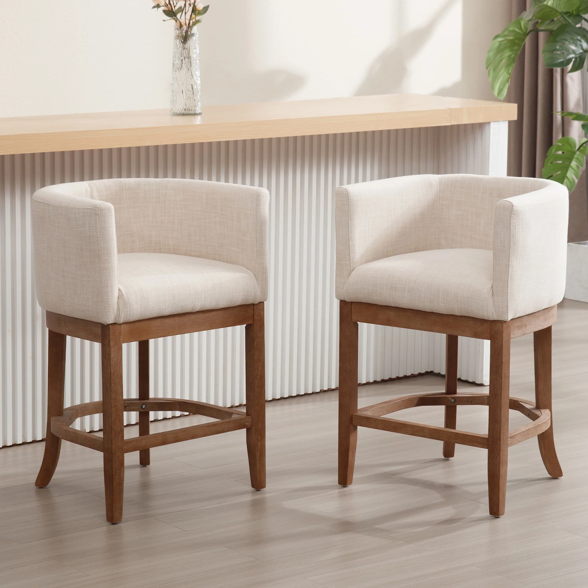 26.75"H Linen Counter Stool 1 PCS - 2004CS - Image 2