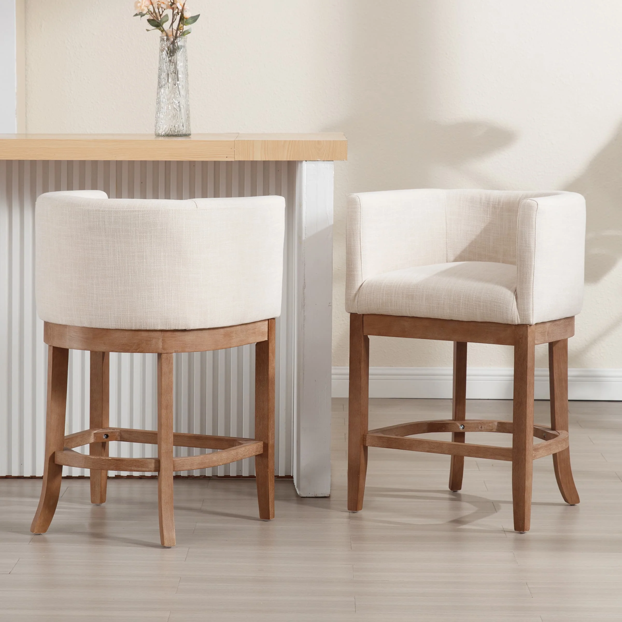 26.75"H Linen Counter Stool 1 PCS - 2004CS - Image 3