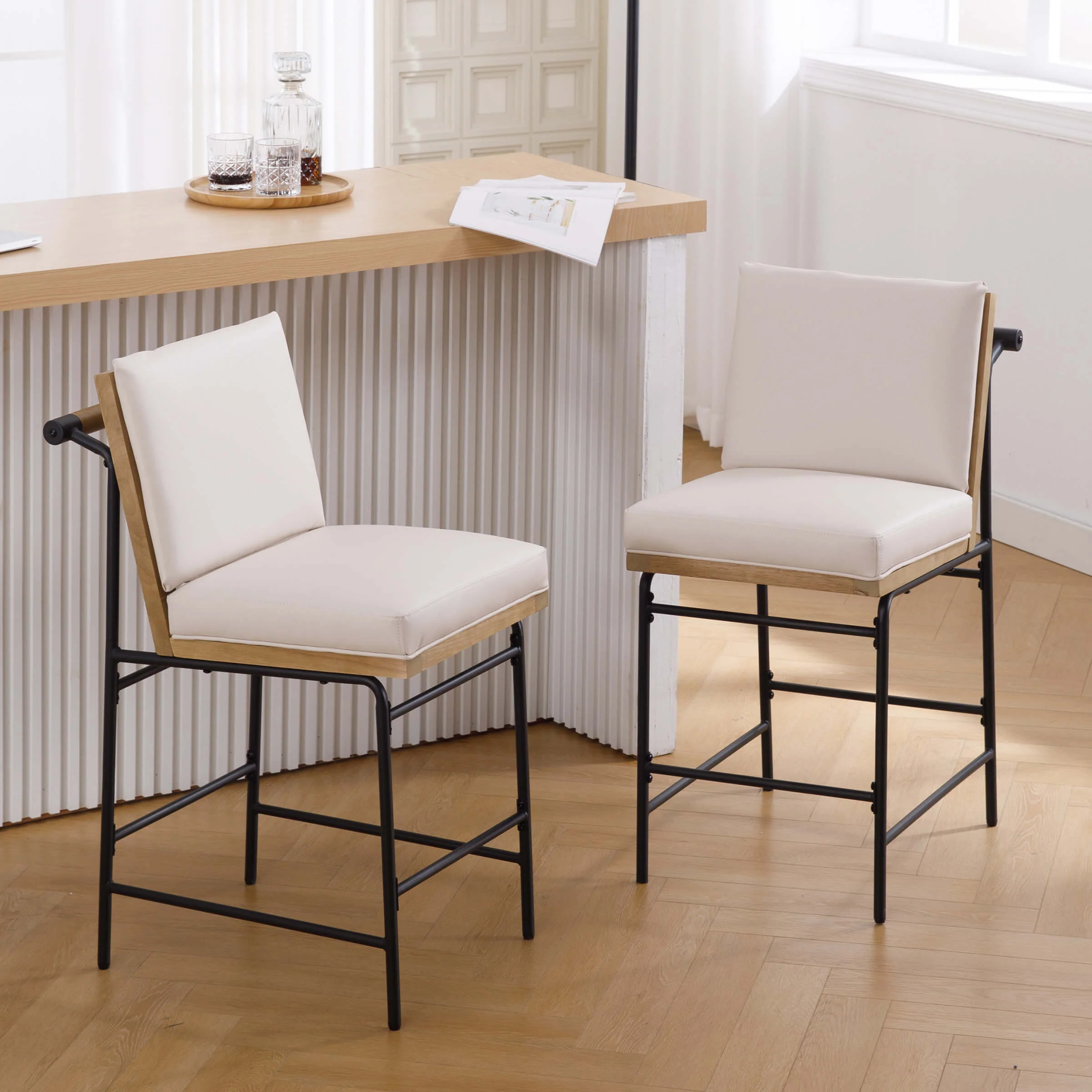 26"H Removable Cushion Counter Height Stools Set of 2 - 5734CS - Image 2