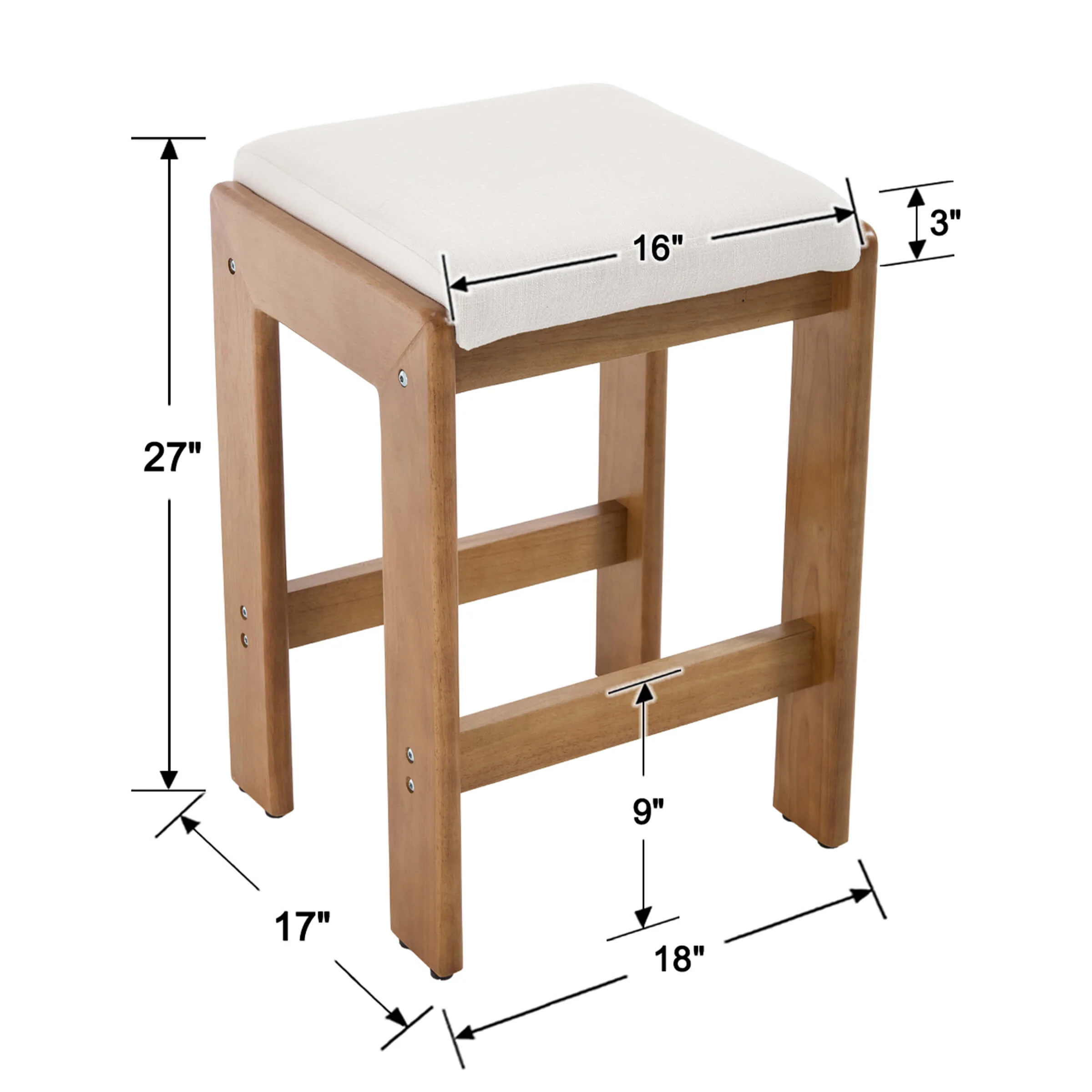26-inch Farmhouse Saddle Seat Bar Stools Set of 2 - 5852CS - Image 7