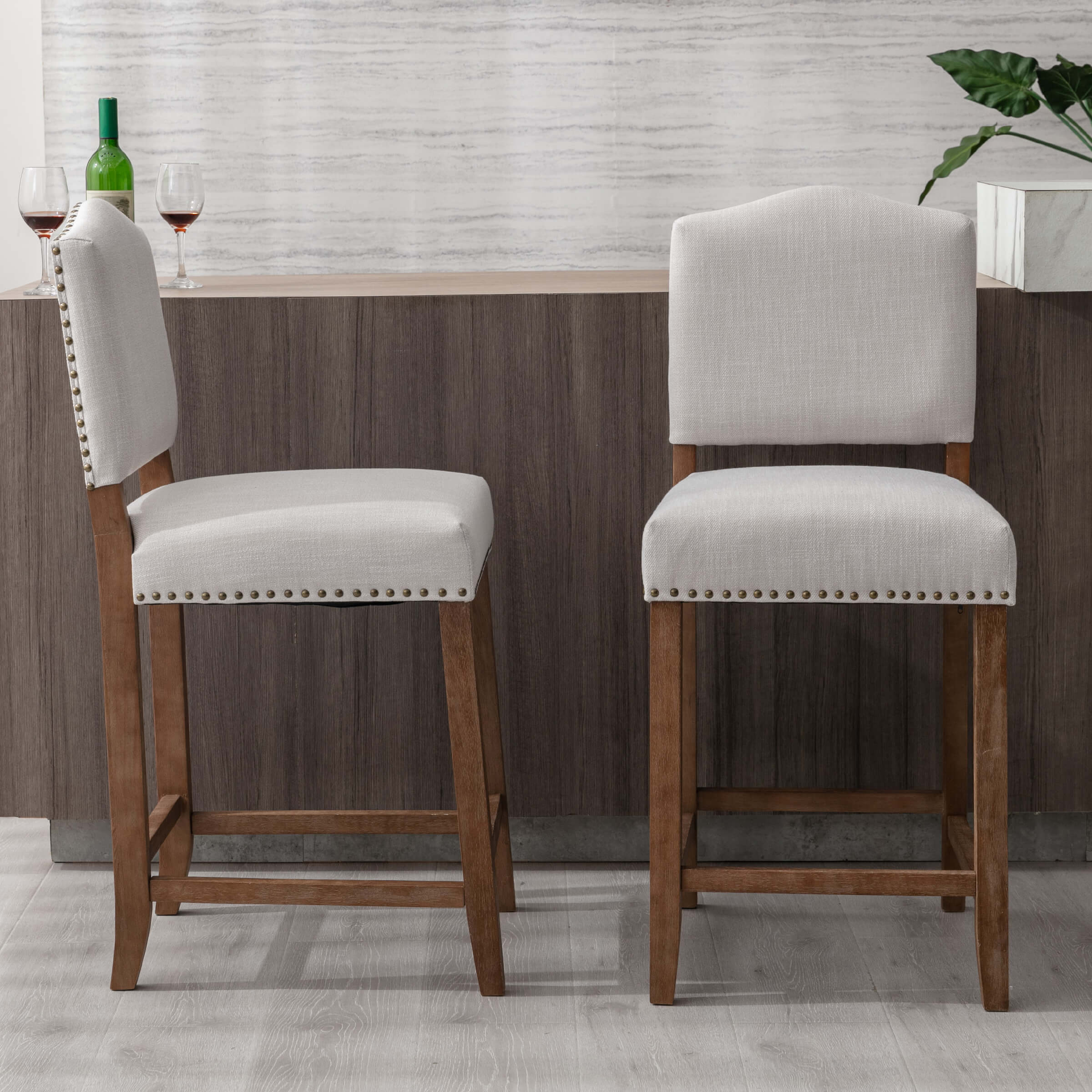 26"H Linen Counter Height Bar Stools Set of 2 - 5699CS - Image 2