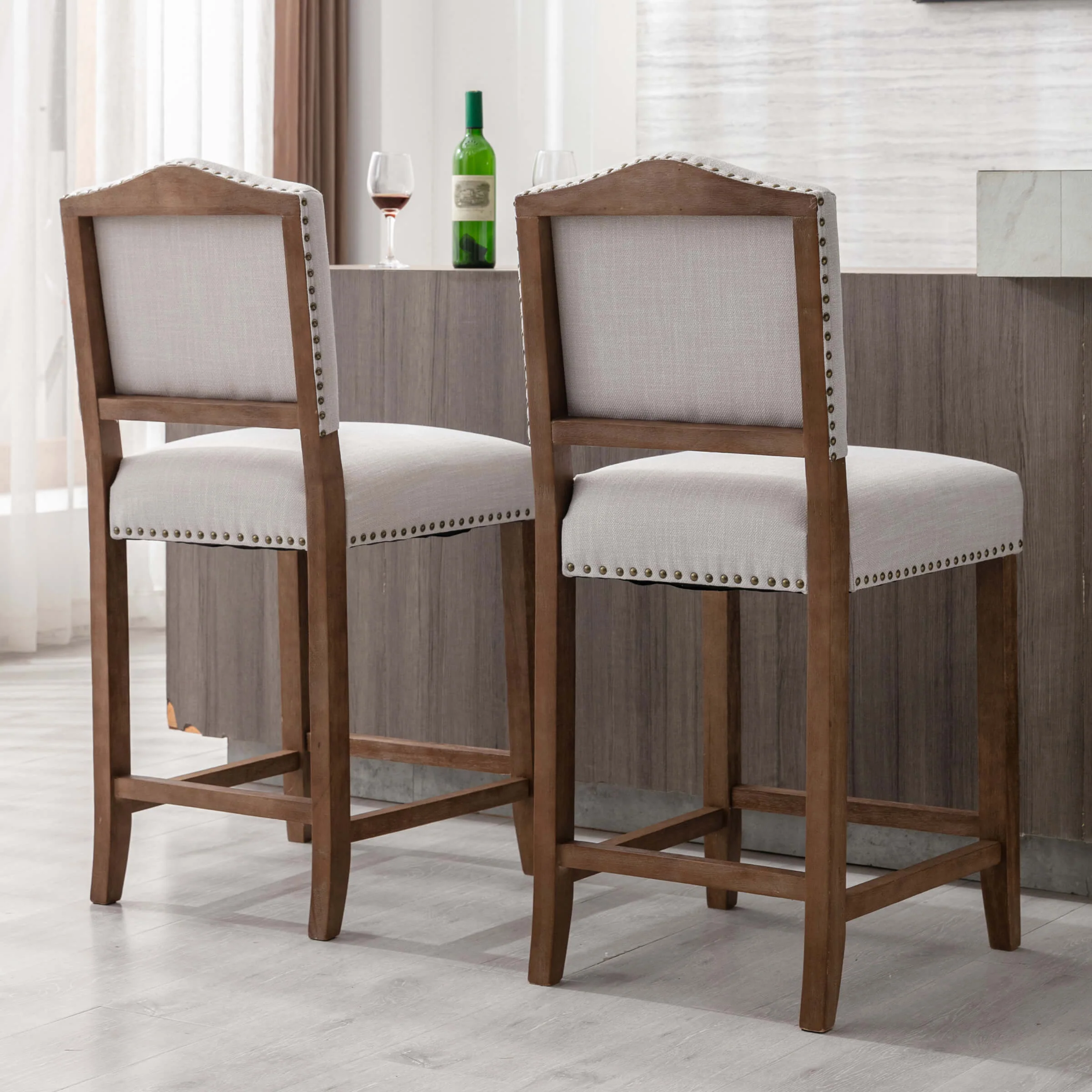 26"H Linen Counter Height Bar Stools Set of 2 - 5699CS - Image 3