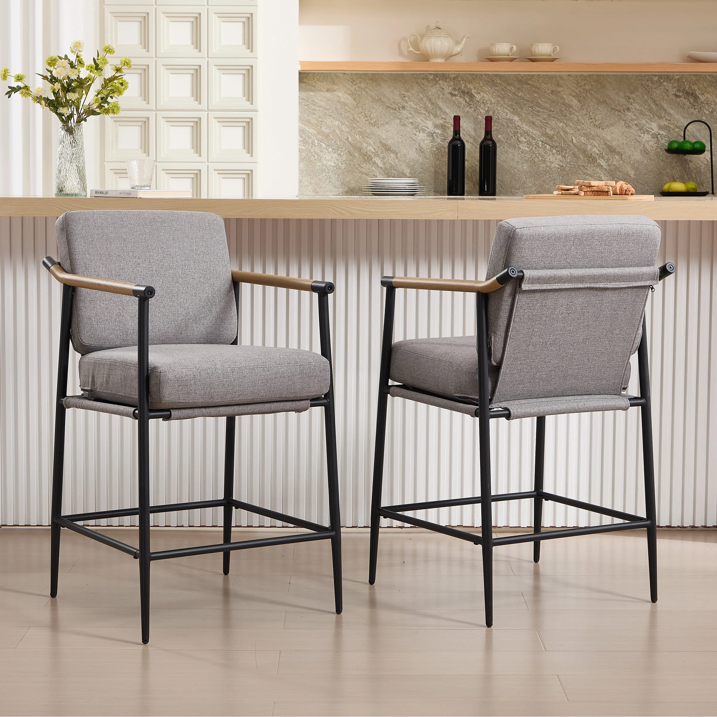 26" Mid Century Modern Counter Stools Set of 2 - 15020CS - Image 2