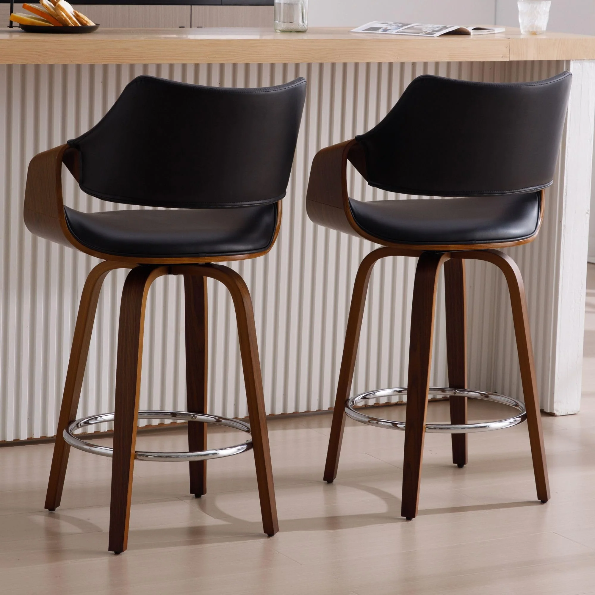 26"H Modern Barrel Swivel Counter Stools Set of 2 - 3075CS - Image 10