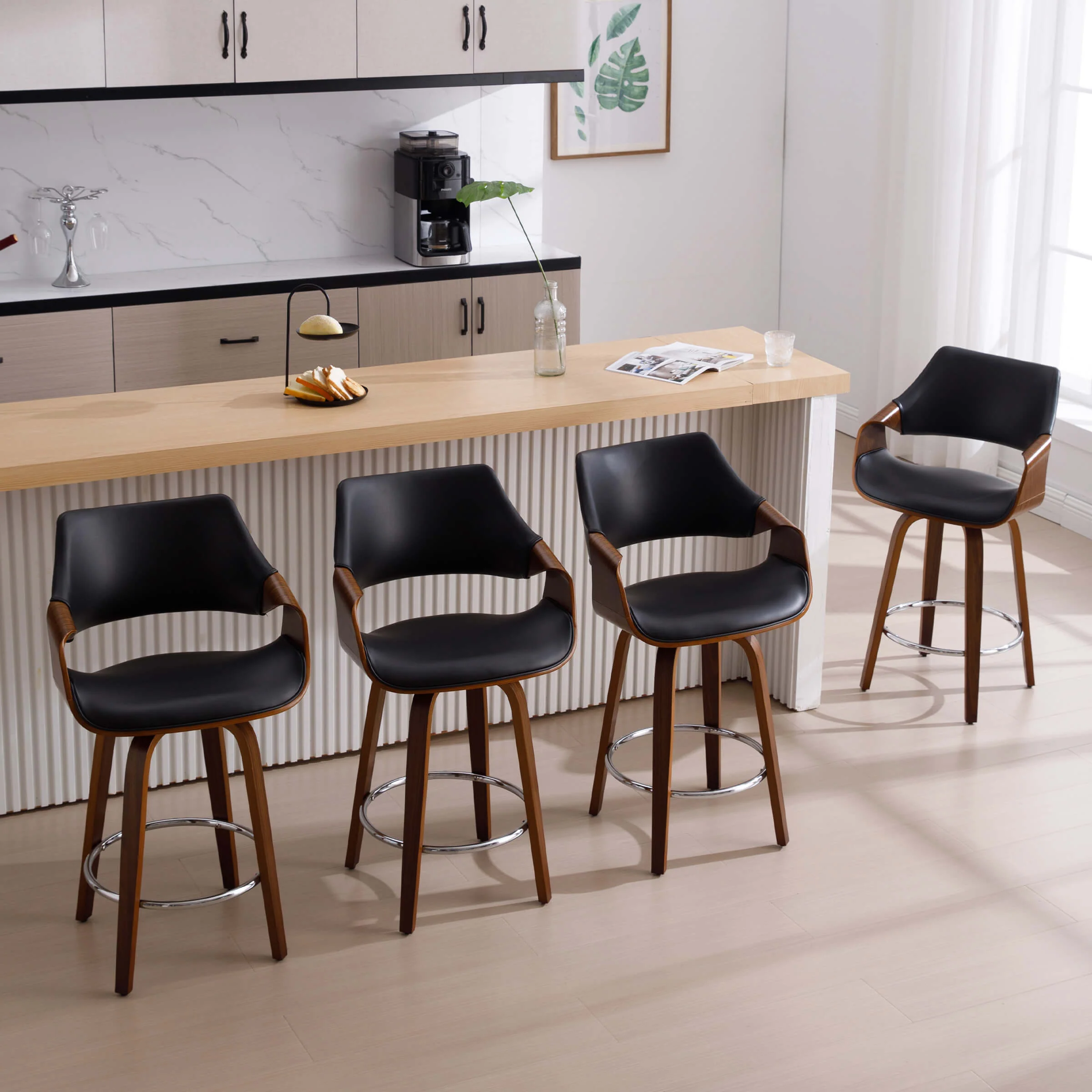 26"H Modern Barrel Swivel Counter Stools Set of 2 - 3075CS - Image 14