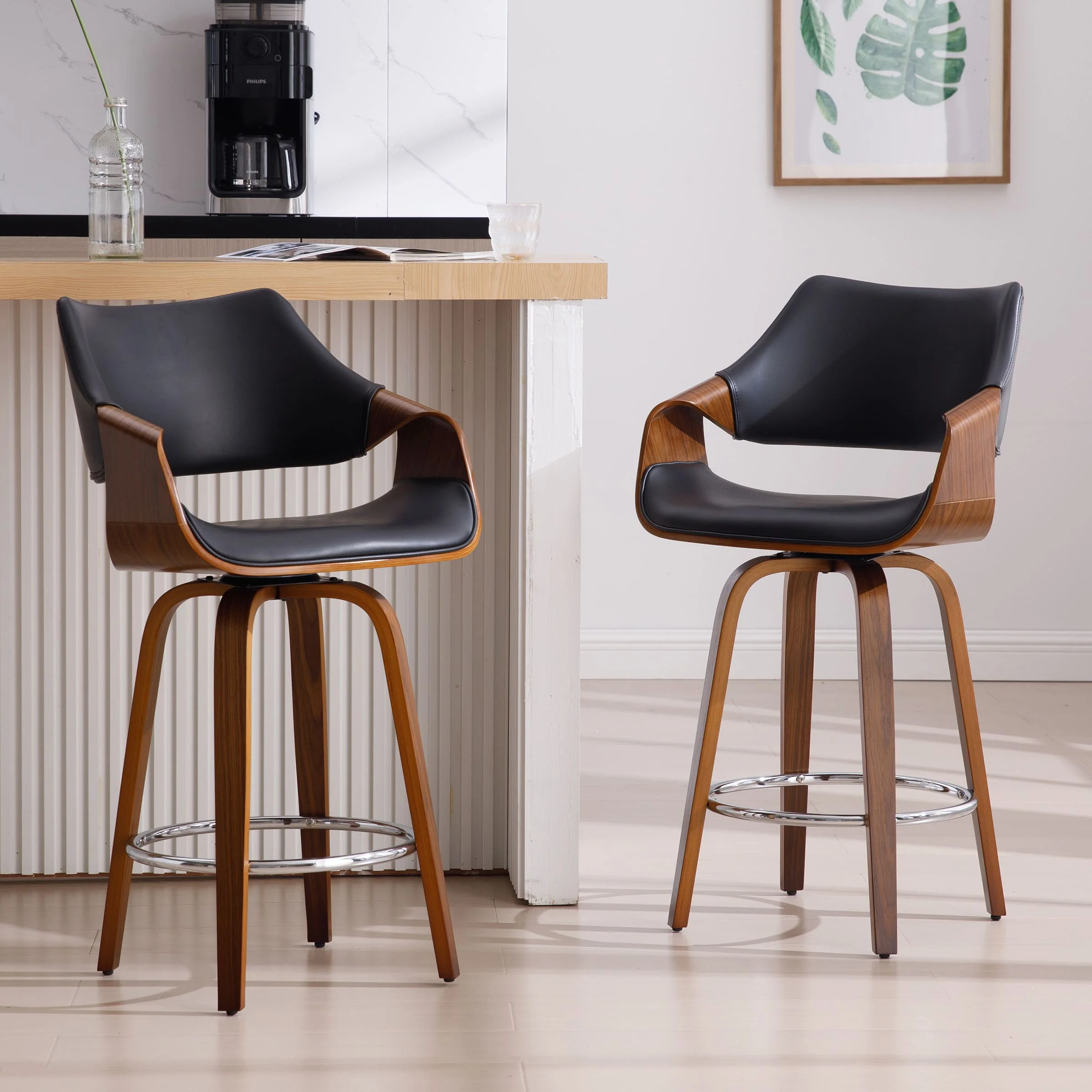 26"H Modern Barrel Swivel Counter Stools Set of 2 - 3075CS - Image 8