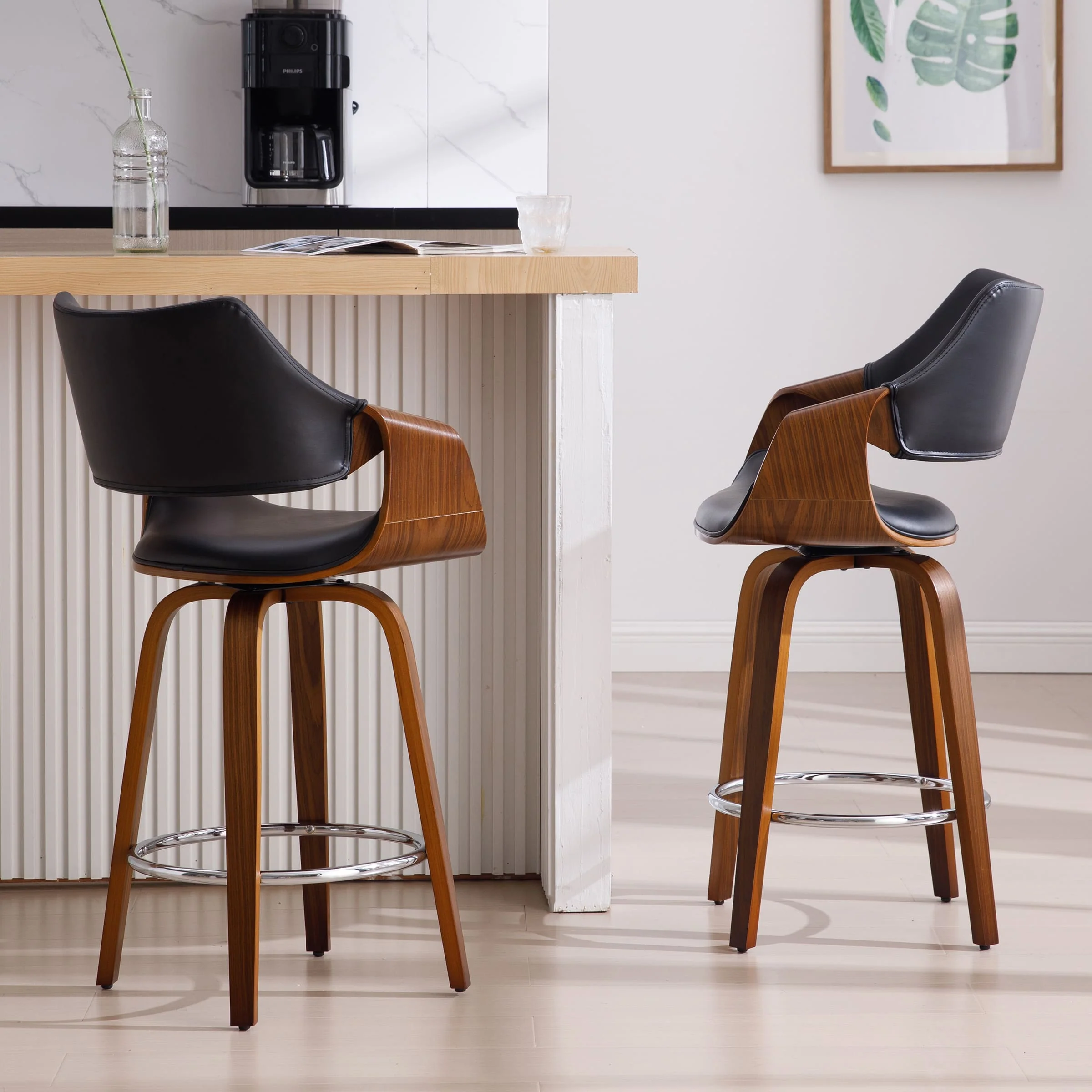 26"H Modern Barrel Swivel Counter Stools Set of 2 - 3075CS - Image 9