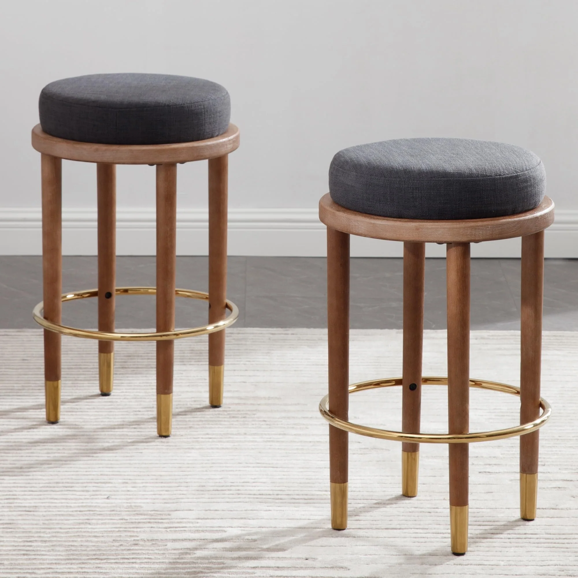 26"H Backless Round Counter Stools Set of 2- 5783CS - Image 10