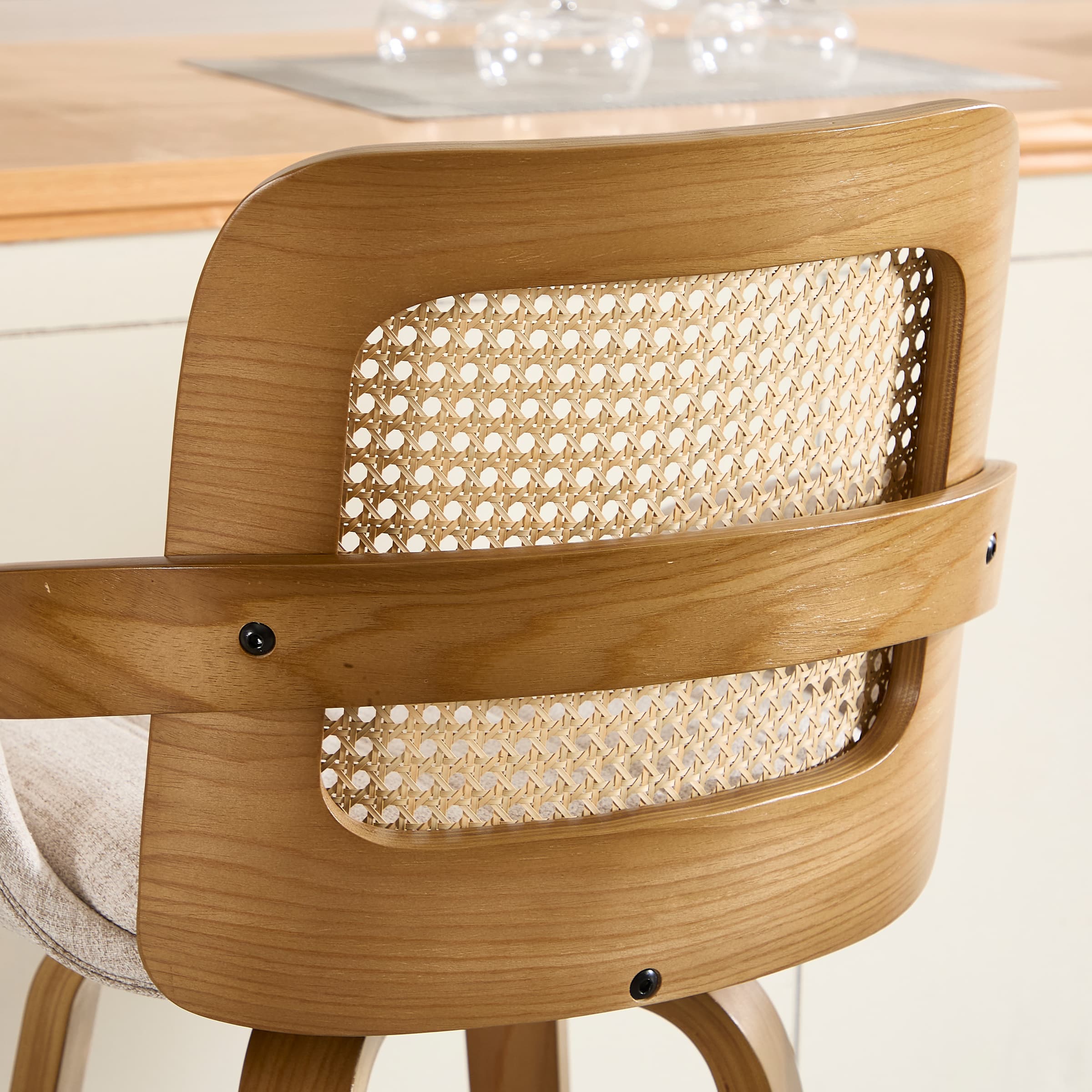 26"H Swivel Rattan Counter Height Bar Stools Set of 2 - 71062CS - Image 5