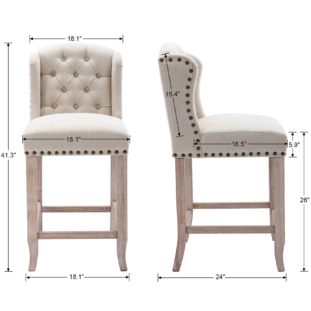 26"H Tufted Counter Stools Set of 2 - 5615CS - Image 7