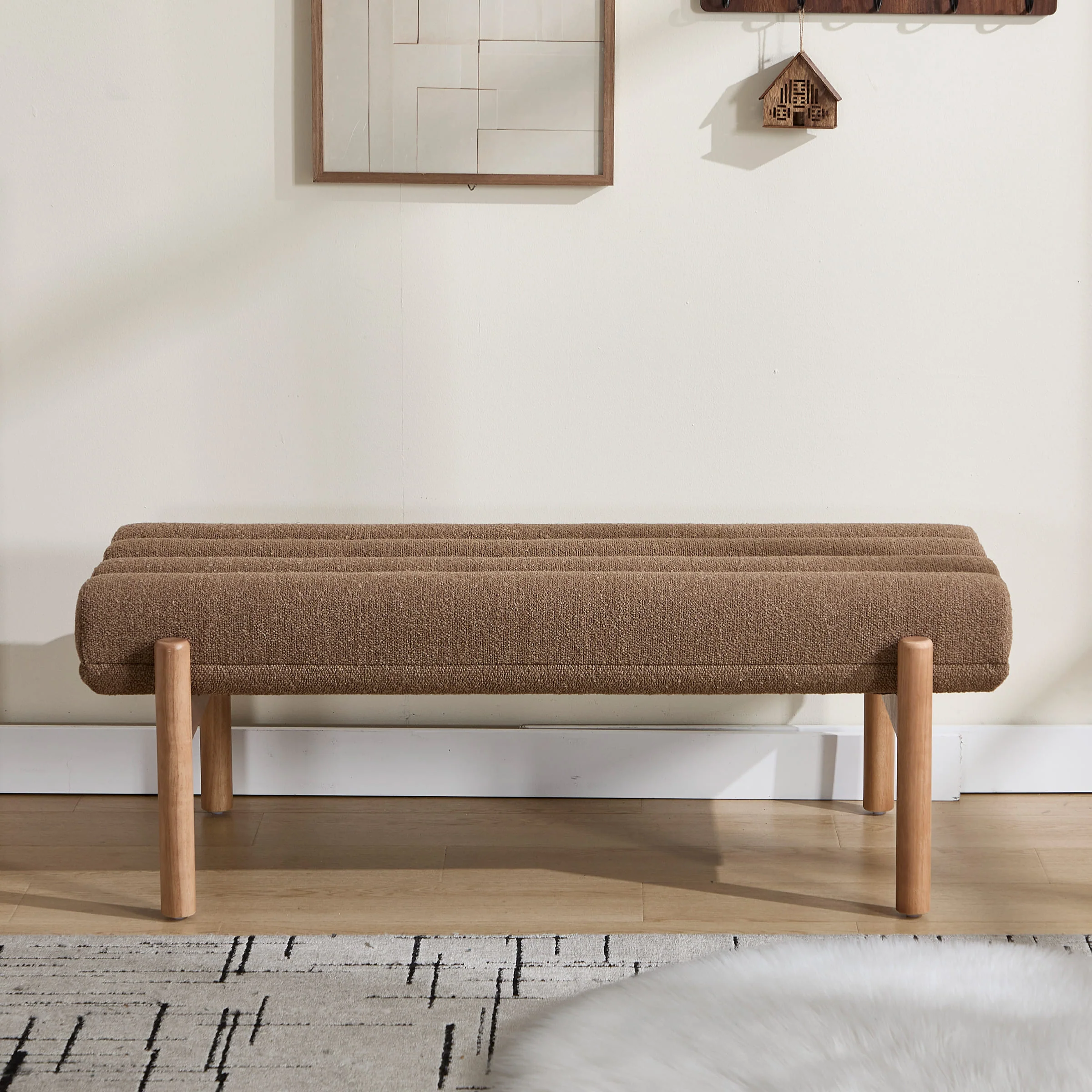 47" W Entryway Bench with Solid Wood Legs - 3248BH - Image 11