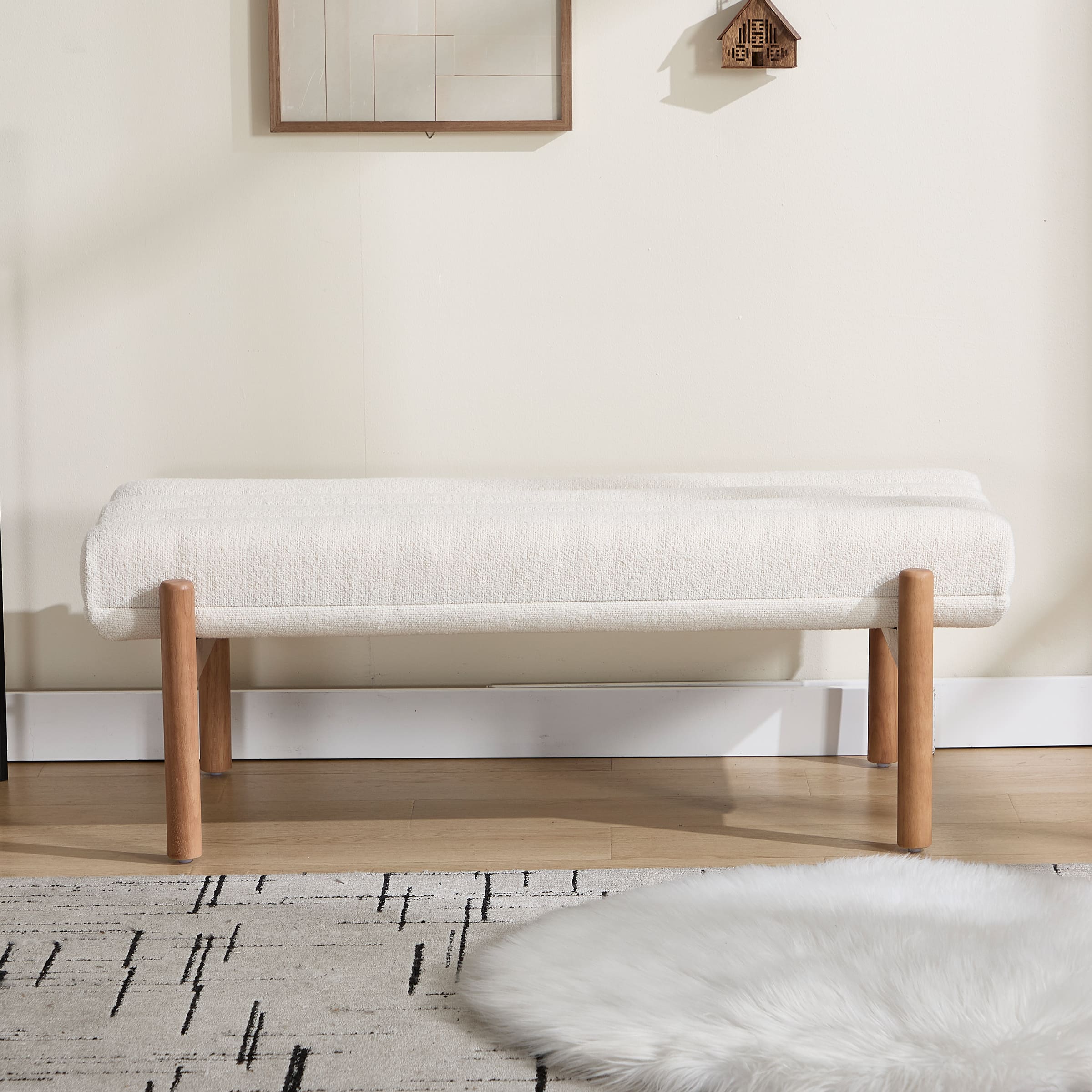 47" W Entryway Bench with Solid Wood Legs - 3248BH - Image 17