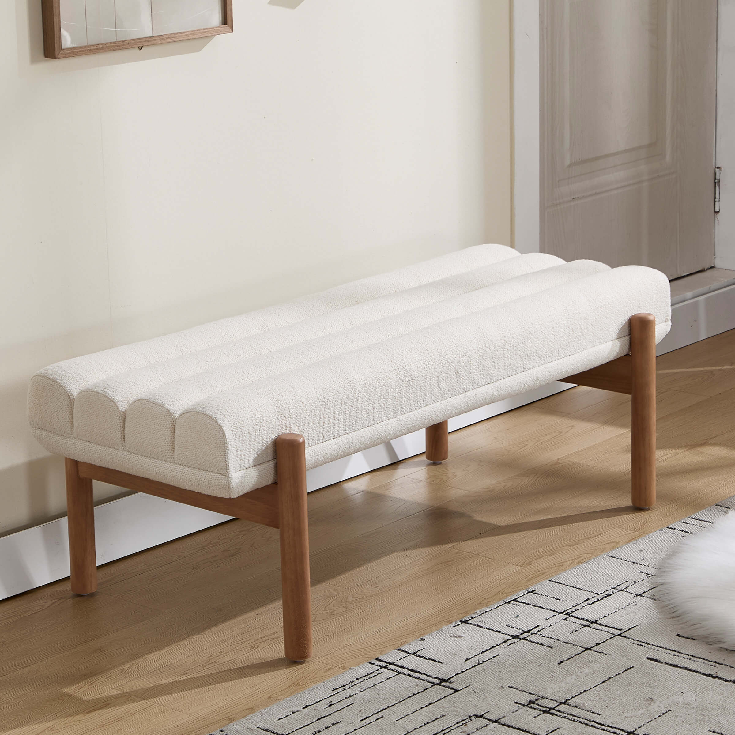 47" W Entryway Bench with Solid Wood Legs - 3248BH - Image 18